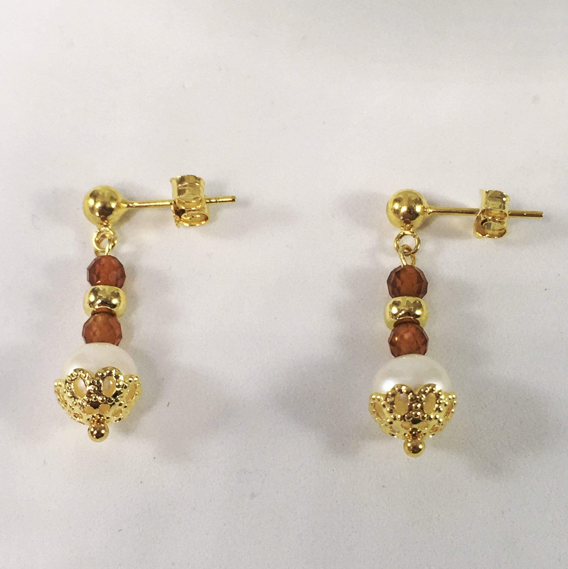 Necklace Spessartite Garnet And Freshwater Pearl Necklace Set Jewelz Galore Spessartite Garnet Necklace | Jewelz Galore | Jewellery
