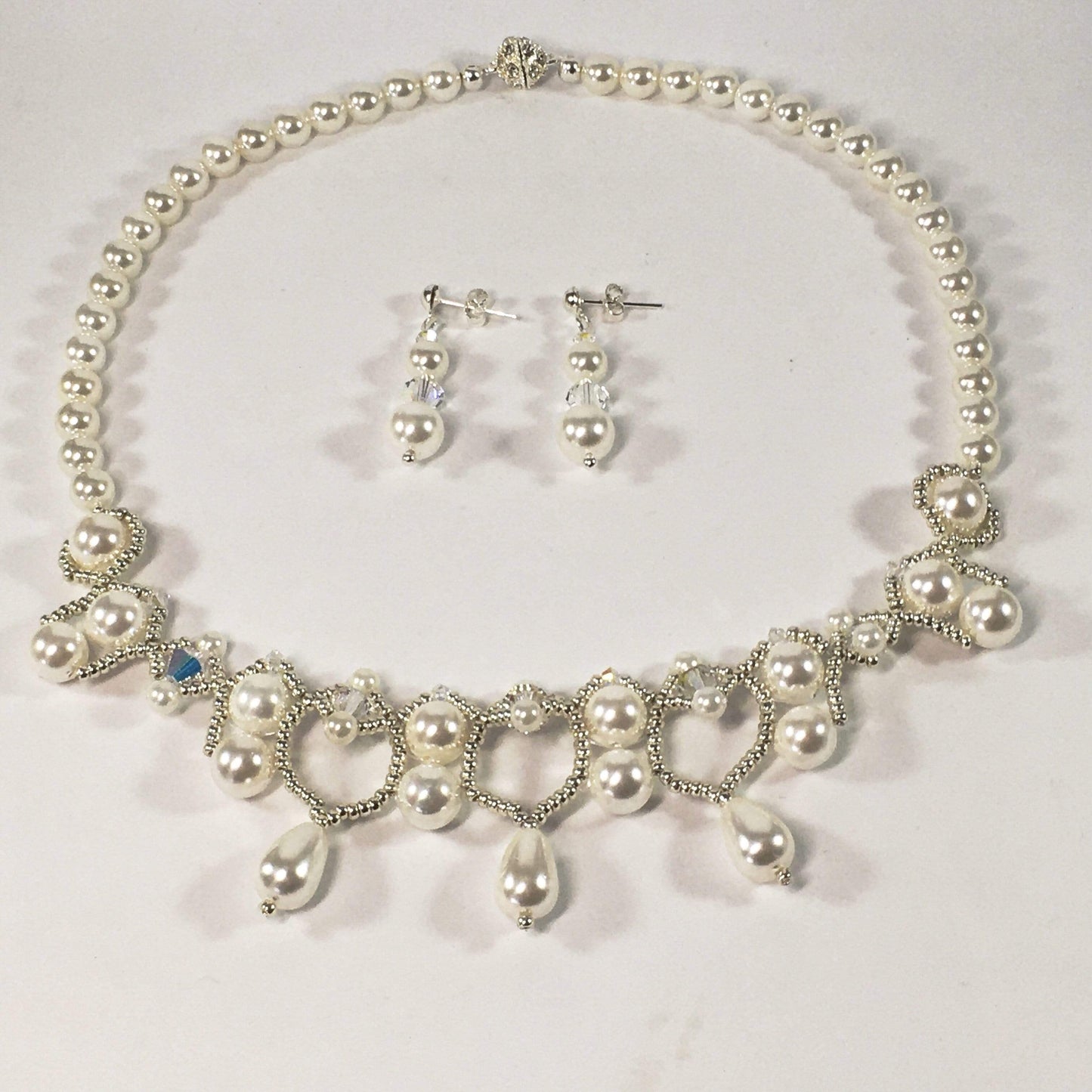 Necklace White Shell Pearl Bridal Necklace Set Jewelz Galore Shell Pearl Bridal Set | Jewelz Galore | Jewellery