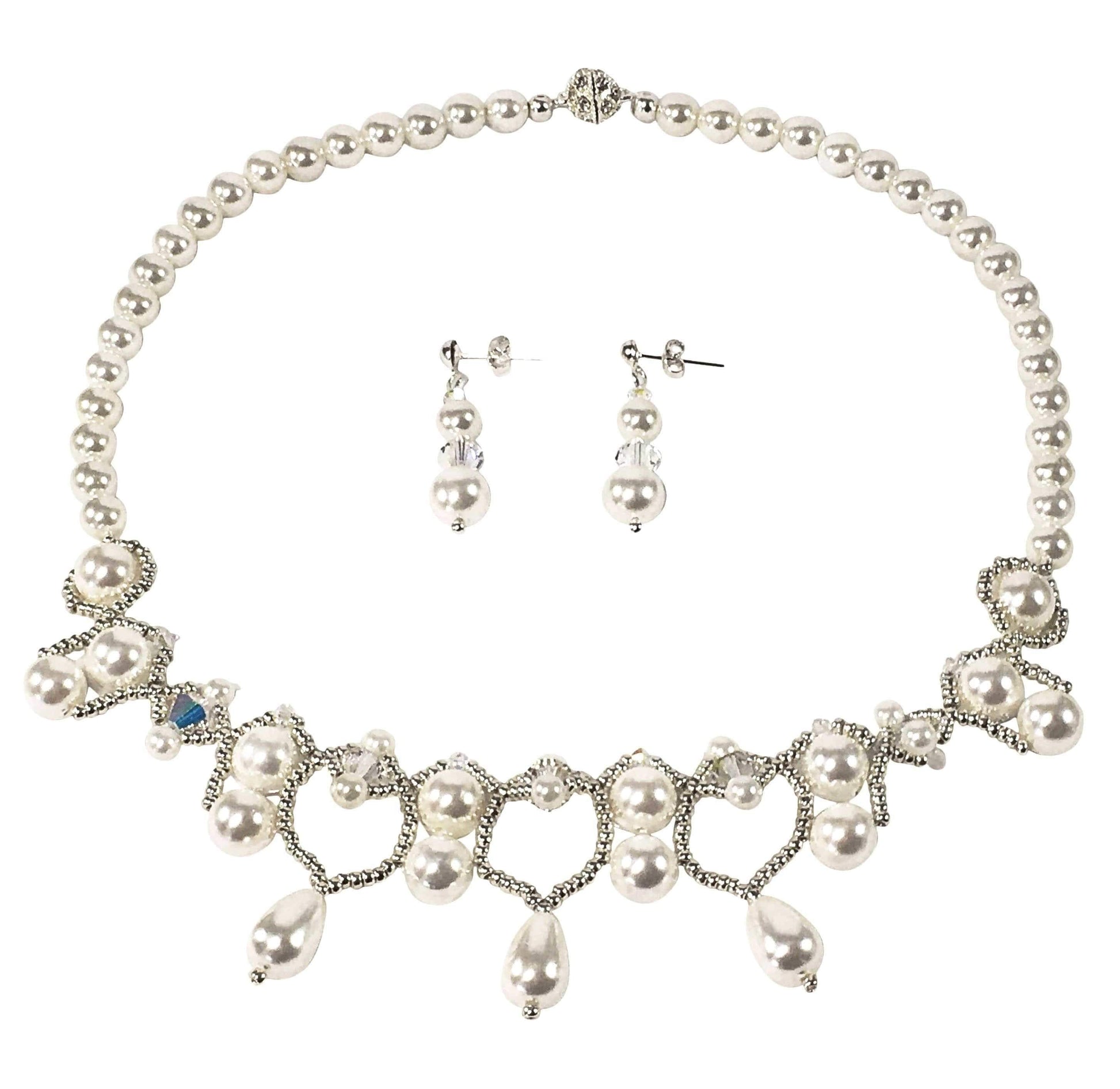 Necklace White Shell Pearl Bridal Necklace Set Jewelz Galore Shell Pearl Bridal Set | Jewelz Galore | Jewellery