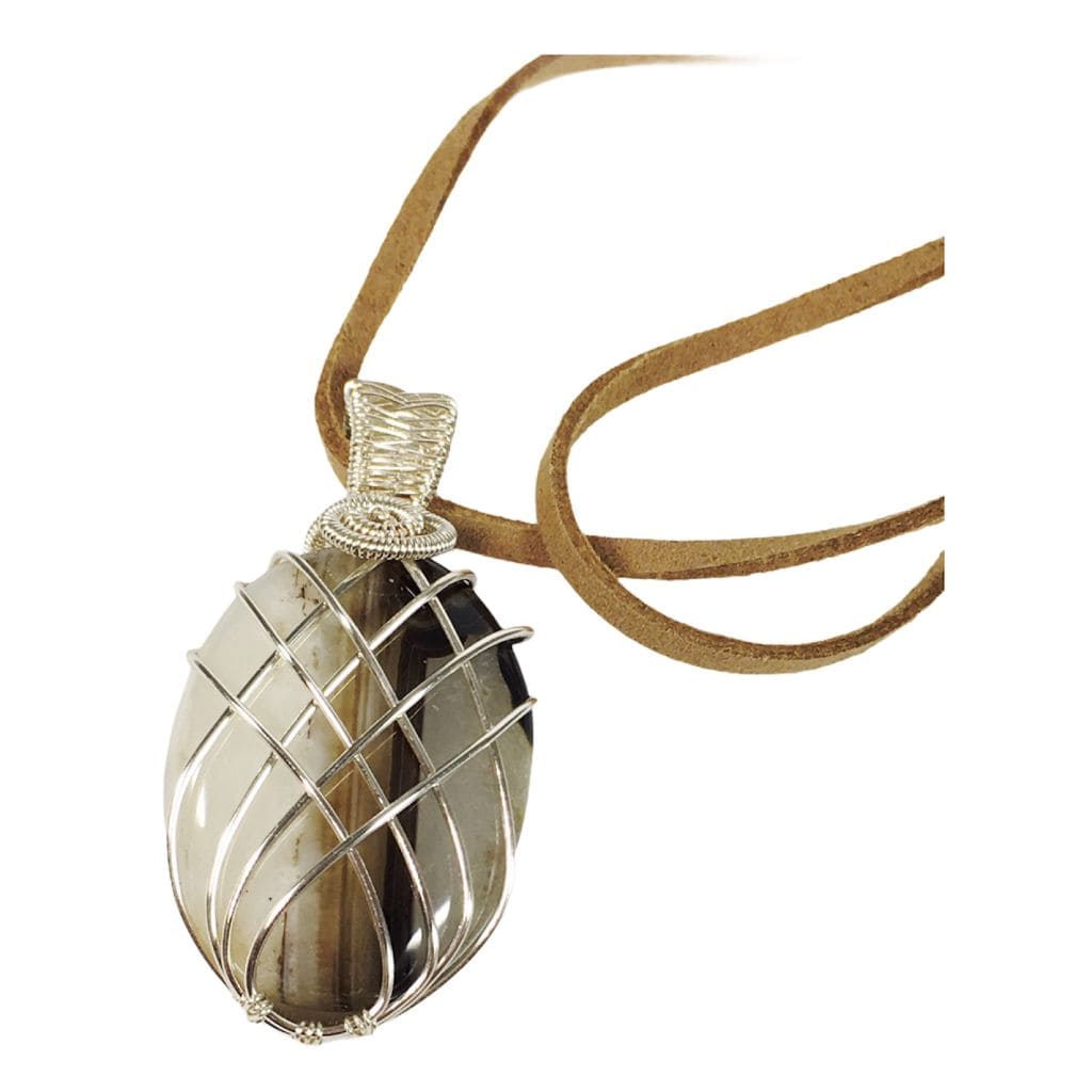 Necklace Wire Wrapped Brown Onyx Pendant Jewelz Galore Brown Lattice Onyx Pendant | Jewelz Galore | Jewellery