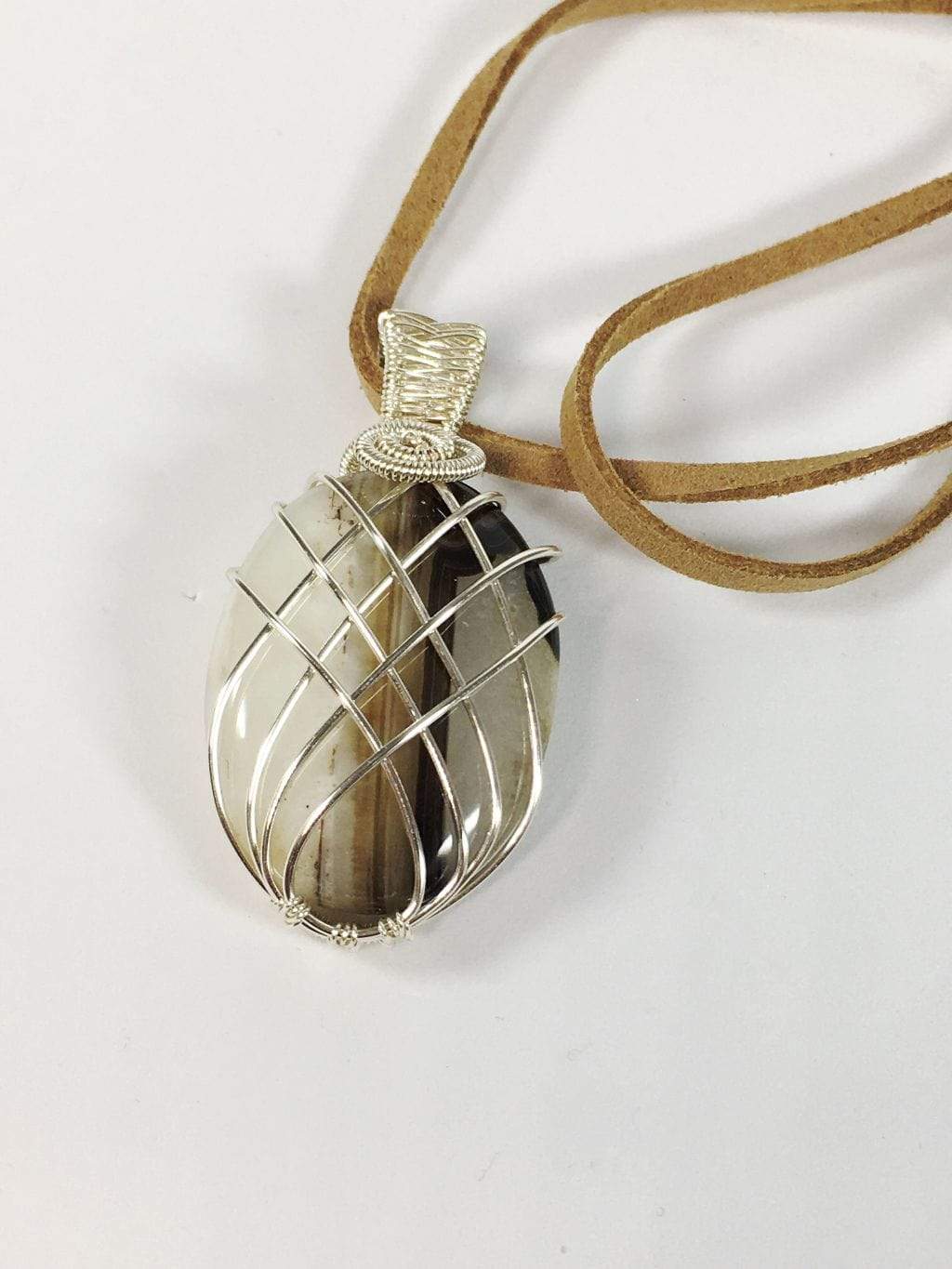 Necklace Wire Wrapped Brown Onyx Pendant Jewelz Galore Brown Lattice Onyx Pendant | Jewelz Galore | Jewellery