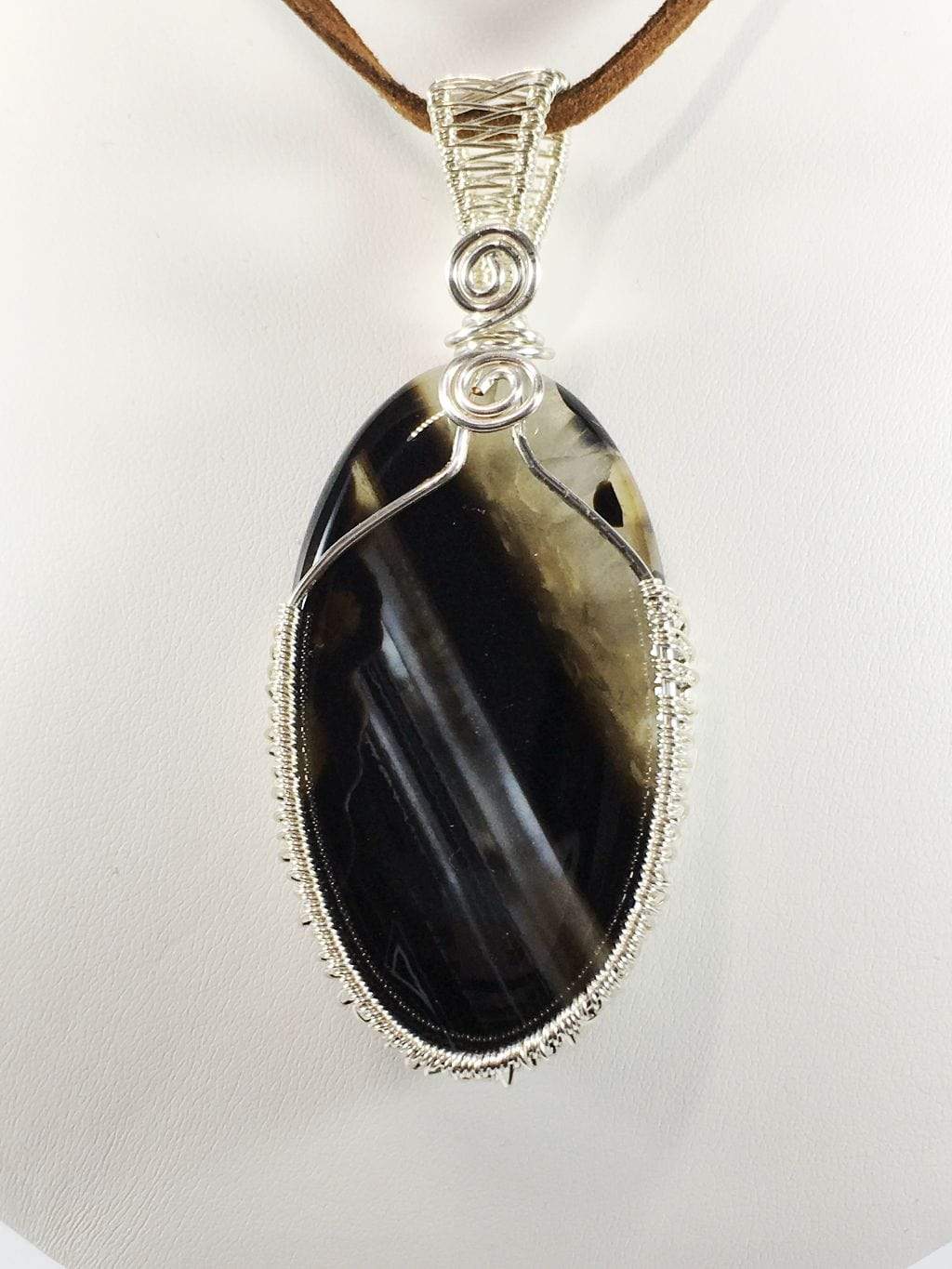 Necklace Wire Wrapped Large Brown Onyx Pendant Jewelz Galore Brown Onyx Pendant | Jewelz Galore | Jewellery