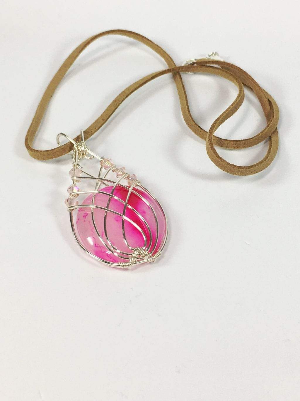 Necklace Wire Wrapped Pink Onyx Pendant Jewelz Galore Pink Onyx Pendant | Jewelz Galore | Jewellery