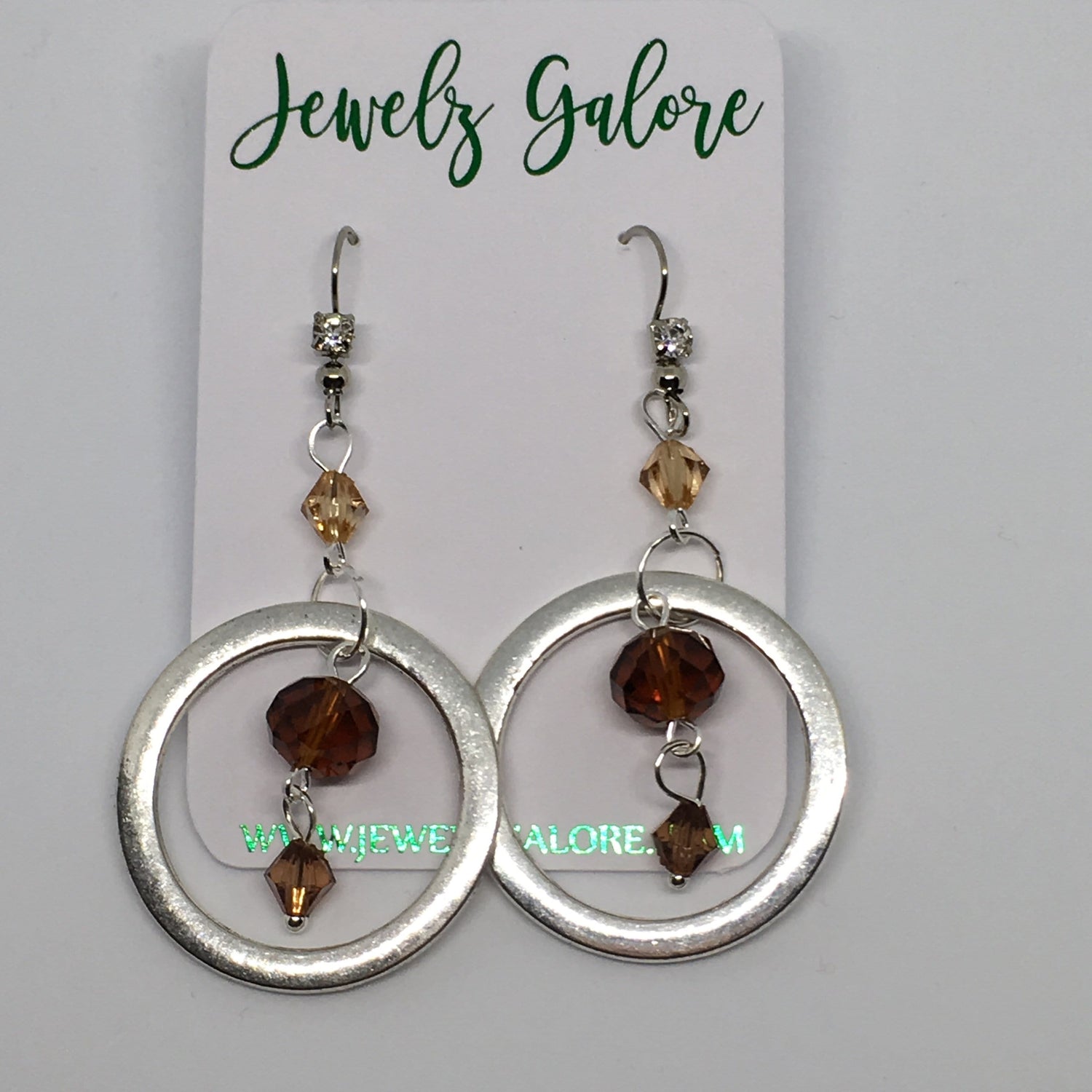 Coffee Beaded Dangle Earrings