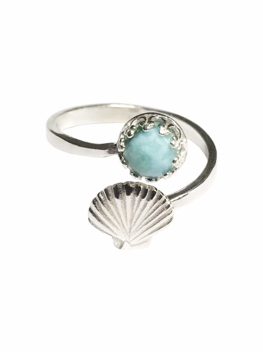 Ring Larimar Shell Ring Jewelz Galore Larimar Shell Ring | Jewelz Galore | Ladies Jewellery Online