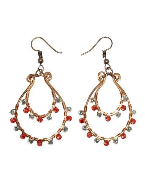 Copper Bollywood Style Earrings