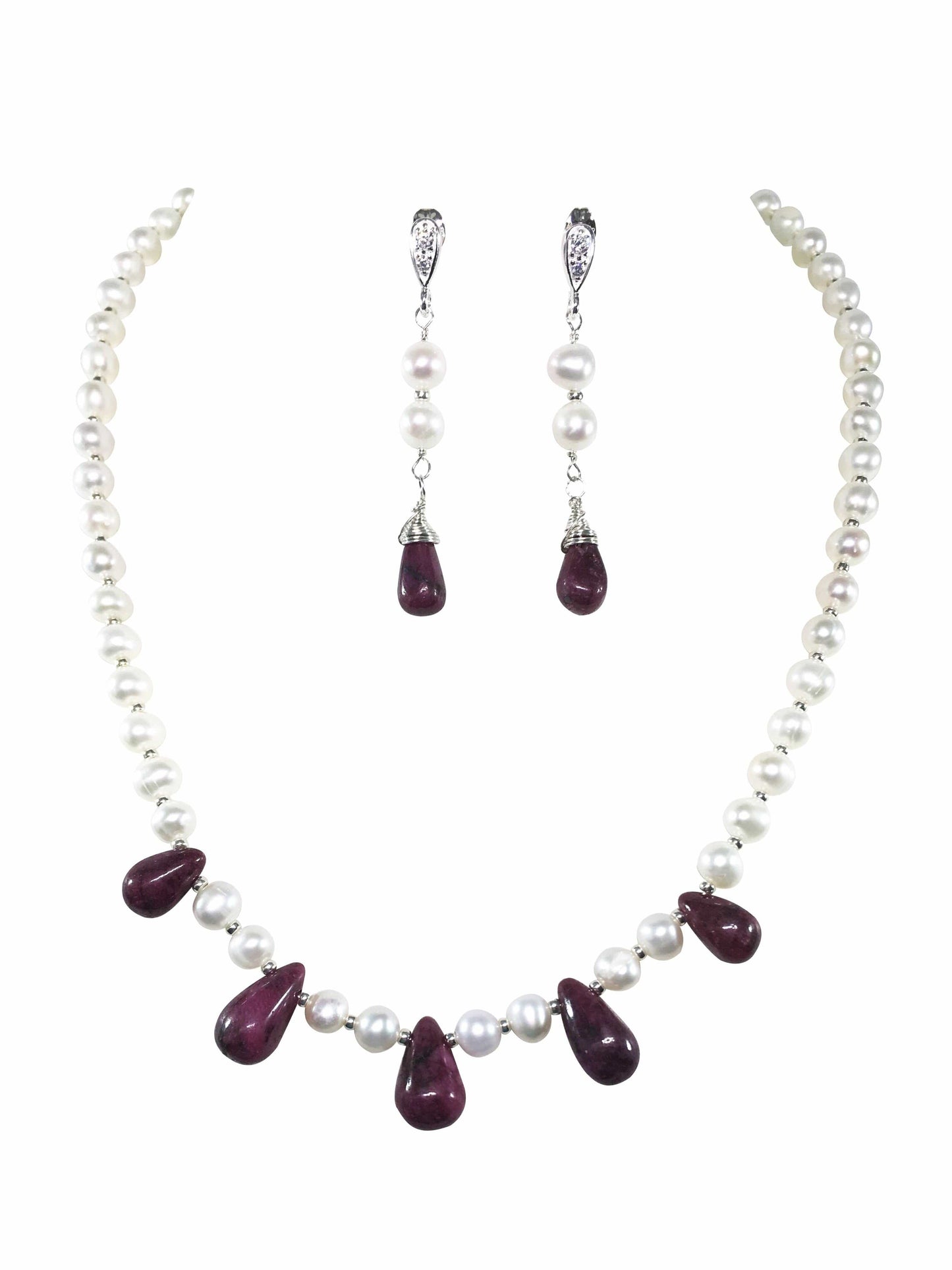 Necklace Ruby And Freshwater Pearl Bridal Necklace Jewelz Galore Ruby Bridal Necklace | Jewelz Galore | Jewellery