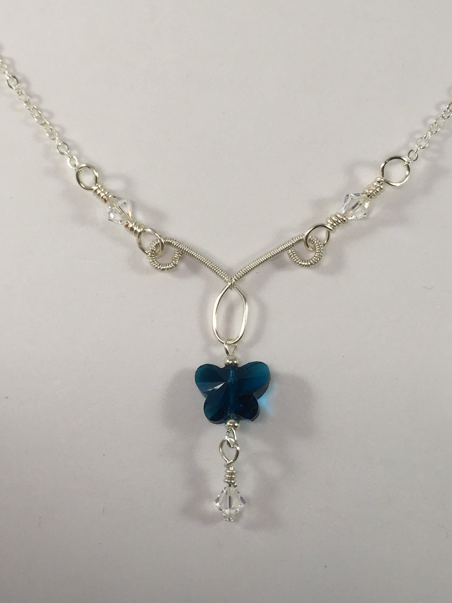 Butterfly And Swarovski Necklace