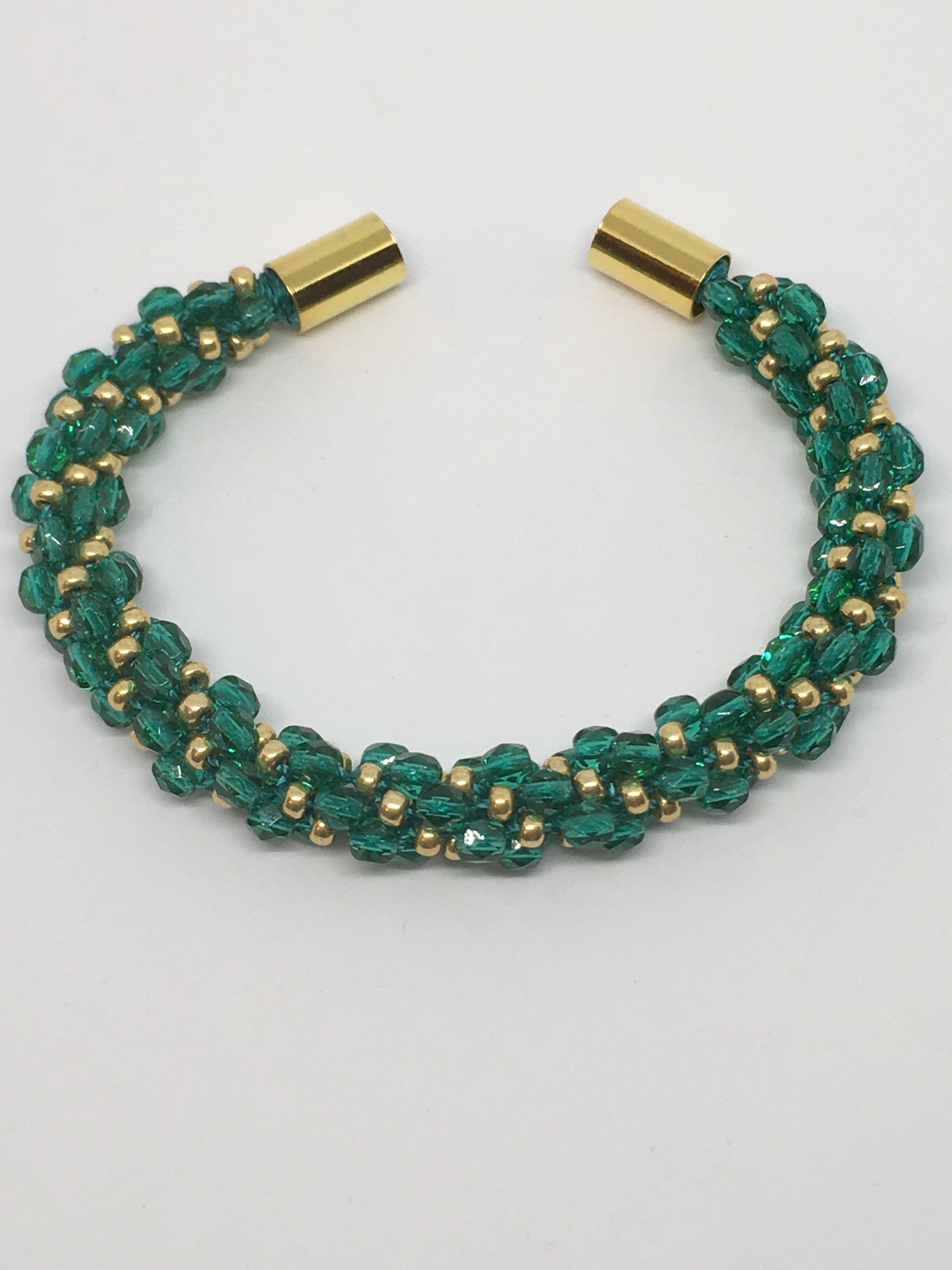 Bracelet Emerald / 7 1/2" Slim Beaded Kumihimo Bracelet Jewelz Galore Bead Kumihimo Bracelet | Jewelz Galore | Handmade Jewellery Cambridge