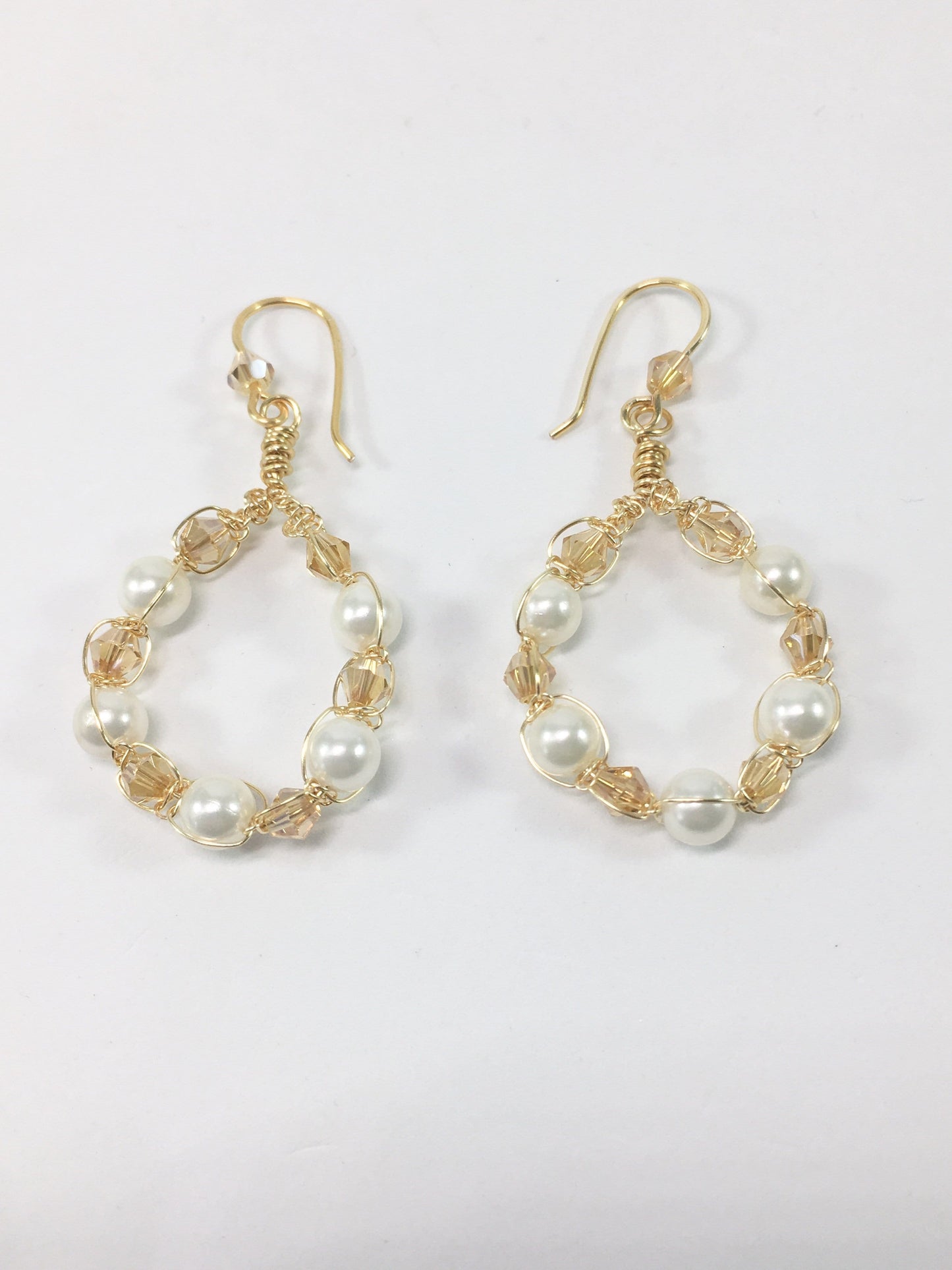 Earrings Gold Shell Pearl Hoop Earrings Jewelz Galore