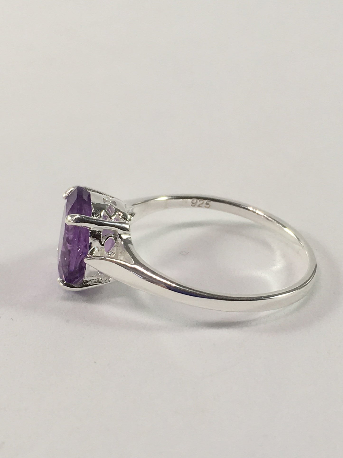 Ring Oval Faceted Amethyst And Sterling Silver Ring Jewelz Galore Ladies Oval Amethyst Ring | Jewelz Galore | Silver Jewellery Online