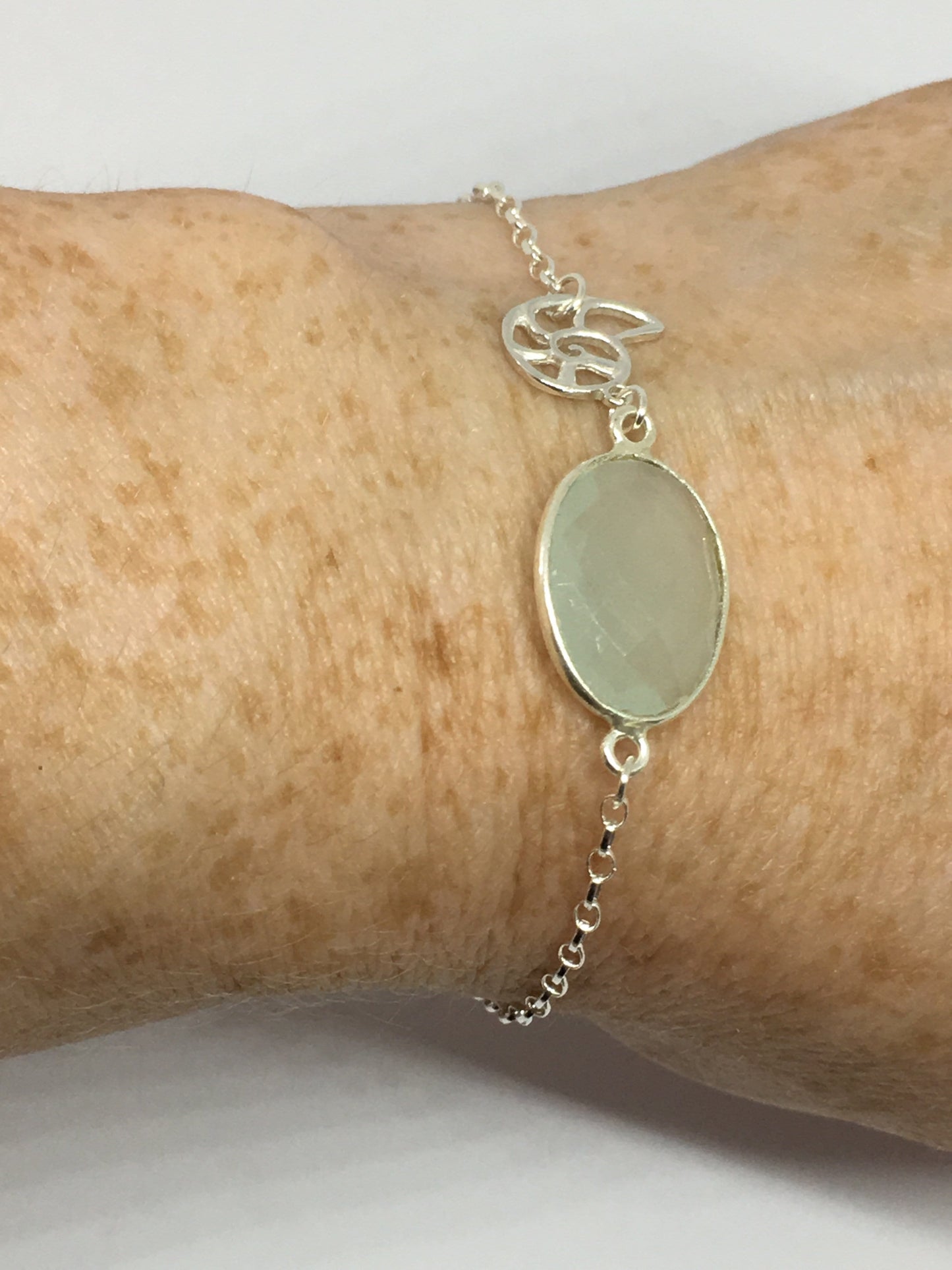 Sterling Silver And chalcedony Bracelet