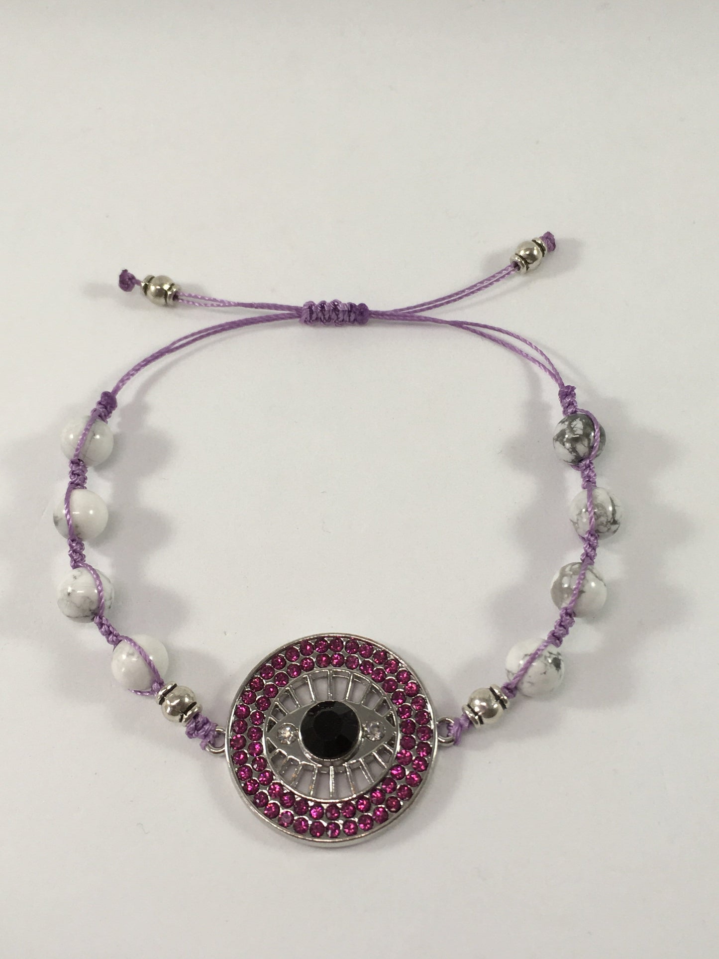 Bracelet Purple Howlite Eye Bracelet Jewelz Galore Howlite Gemstone Eye Macrame Bracelet | Jewelz Galore | Jewellery