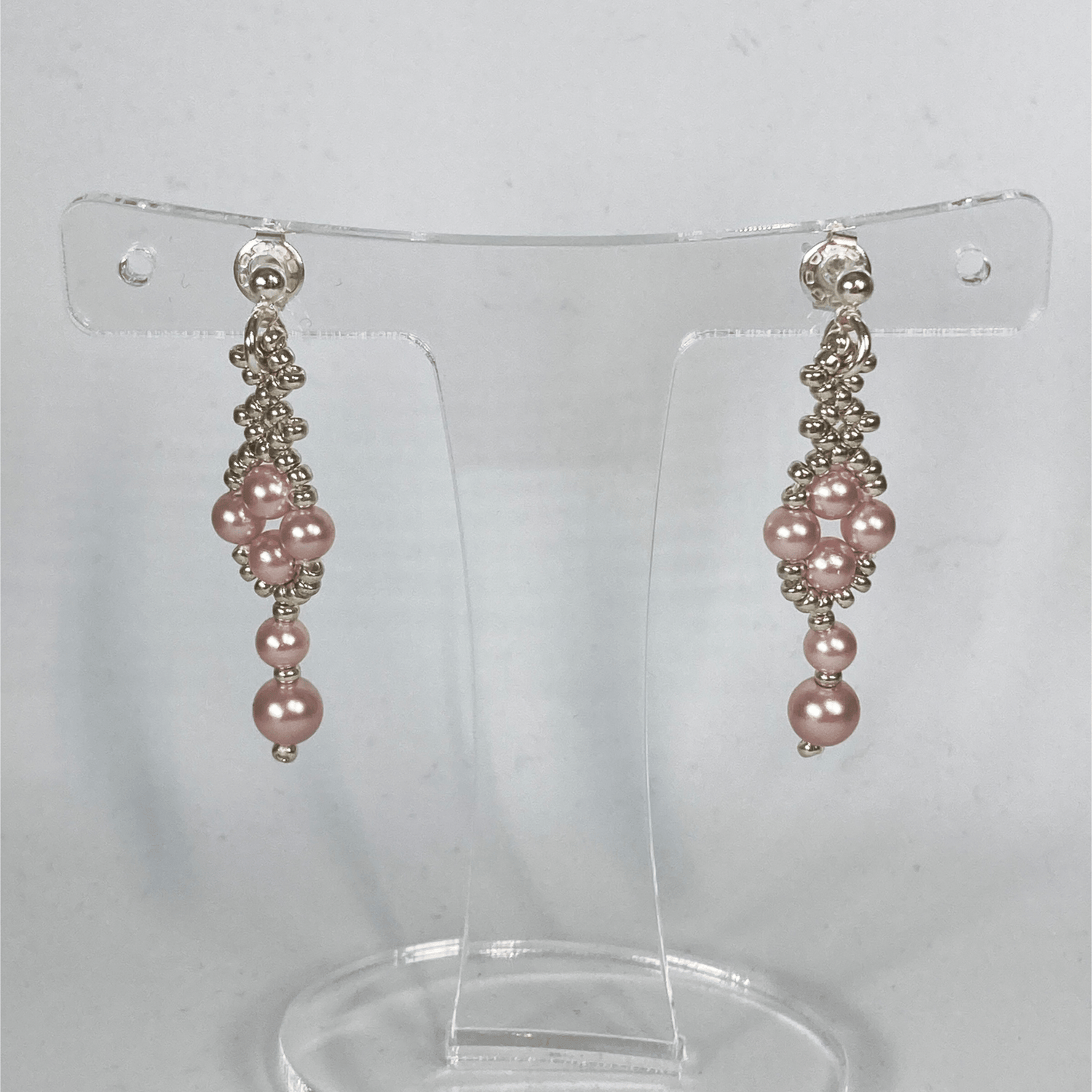Lilac Shell Pearl Beaded Earrings