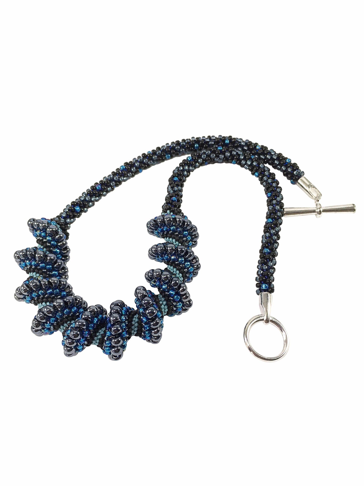 Beaded Cellini Spiral Statement Necklace