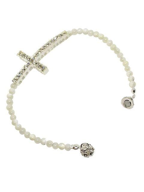 Bracelet Mother Of Pearl Gemstone Cross Bracelet Jewelz Galore Gemstone Cross Bracelet | Jewelz Galore | Handmade Jewellery Online