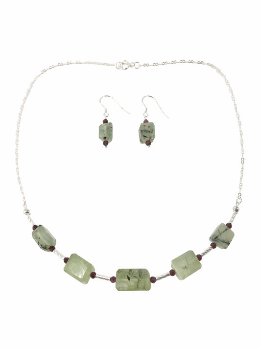Necklace Prehnite And Garnet Necklace Jewelz Galore Prehnite And Garnet Gemstone Necklace | Jewelz Galore | Cambridge
