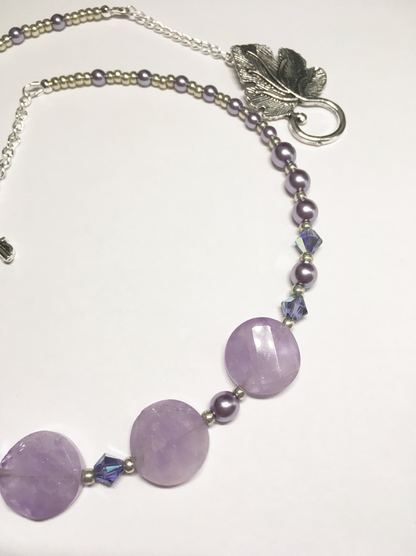Handmade Amethyst Gemstone And Crystal Necklace