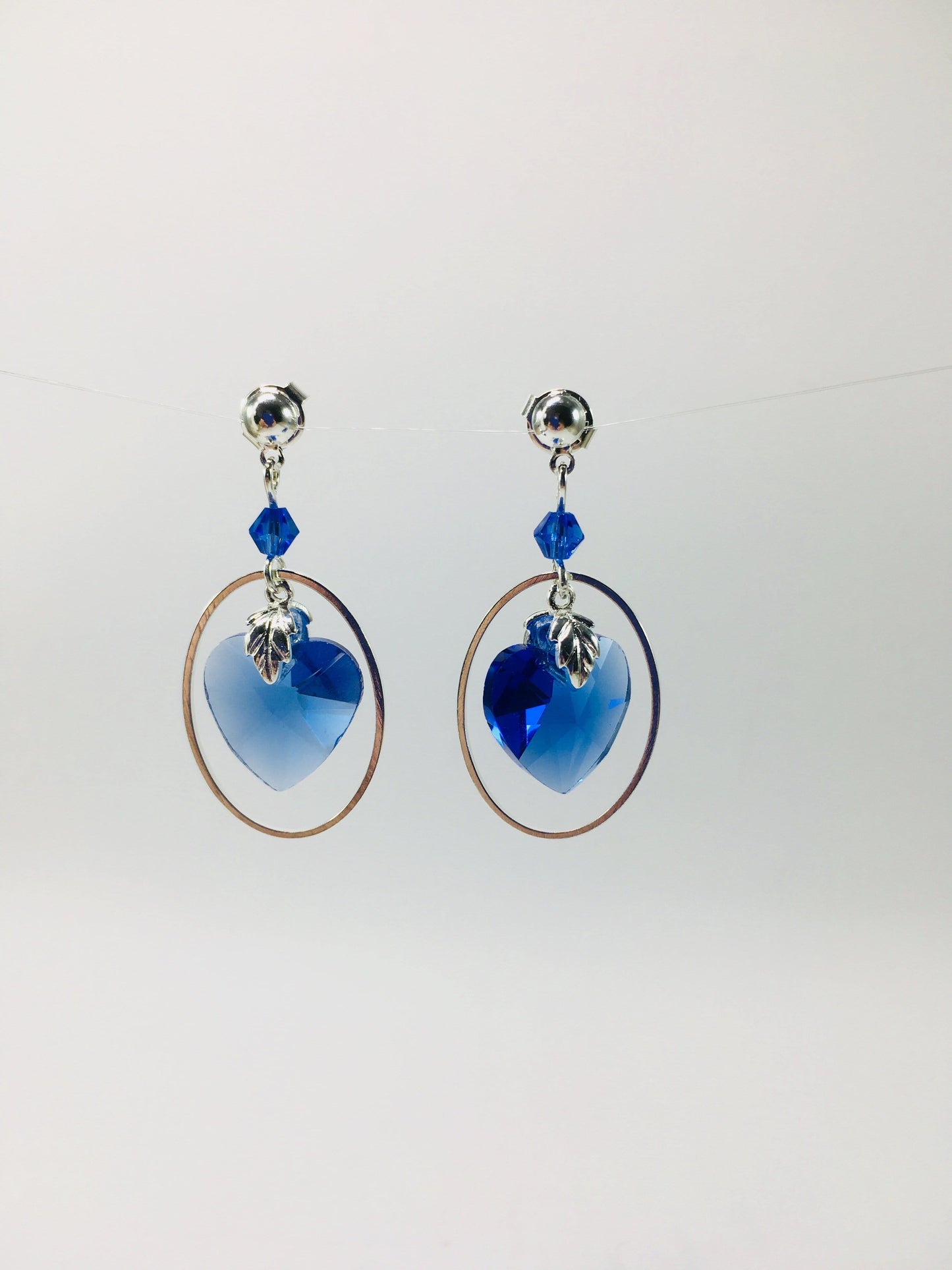 Earrings Blue Captured Heart Earrings Jewelz Galore Captured Heart Earrings | Jewelz Galore | Handmade Jewellery Cambridge