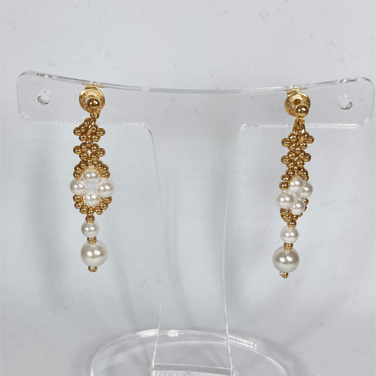 Handmade Shell Pearl Beaded Bridal Earrings