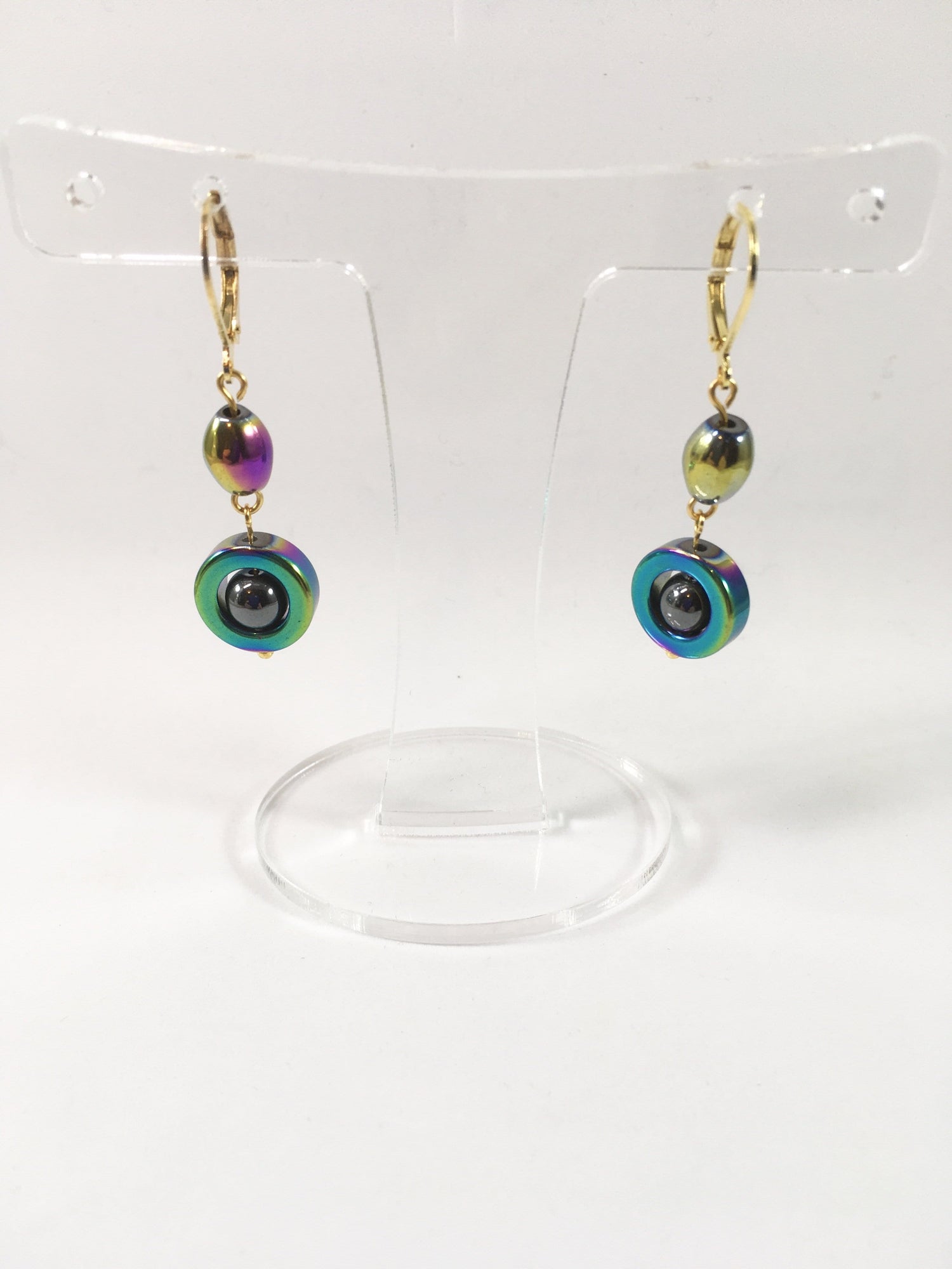 Rainbow Hematite Gemstone Earrings