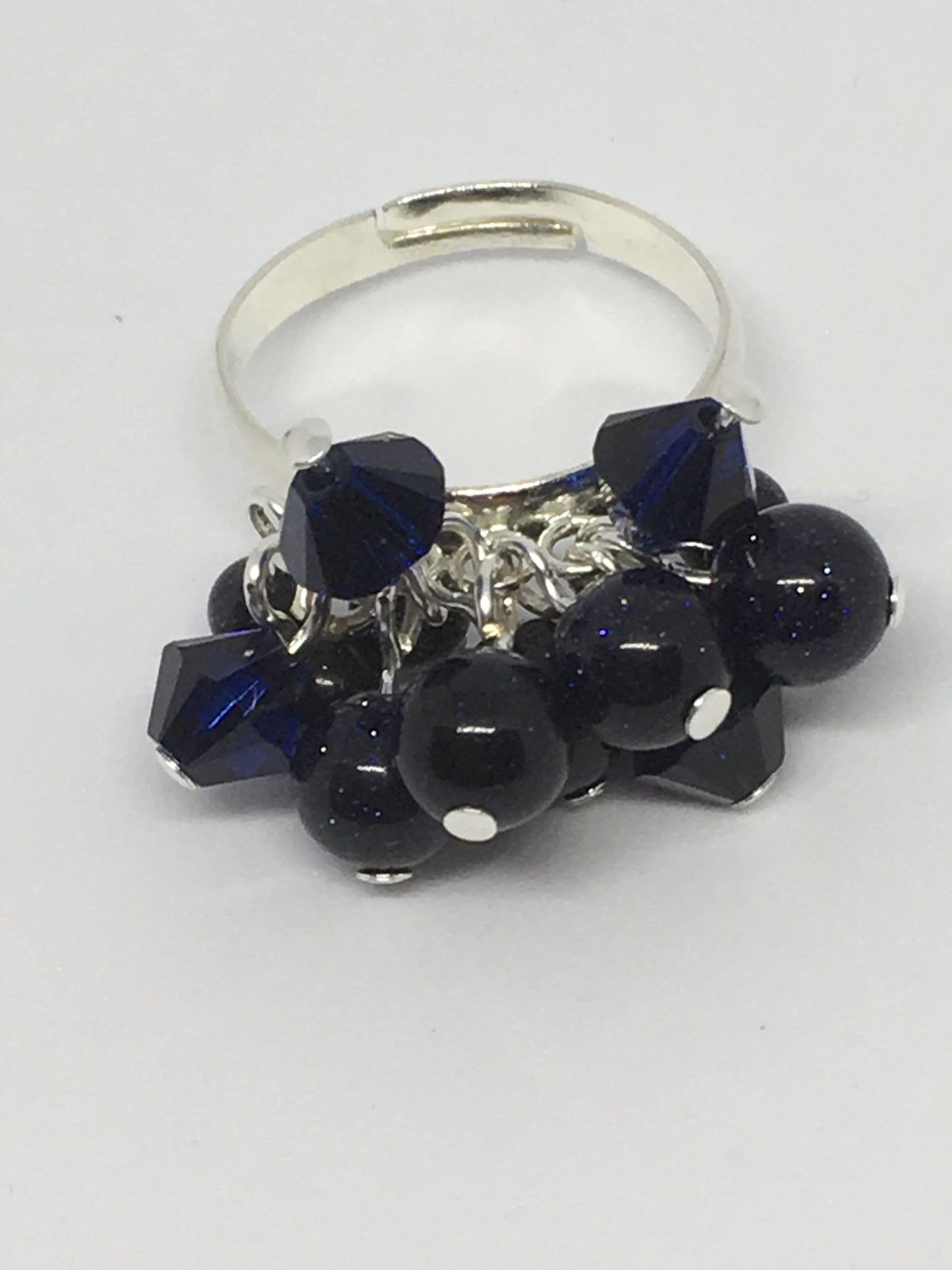 Ring Blue Goldstone Gemstone Bobble Ring Jewelz Galore Gemstone Bobble Ring | Jewelz Galore | Handmade Ladies Jewellery 