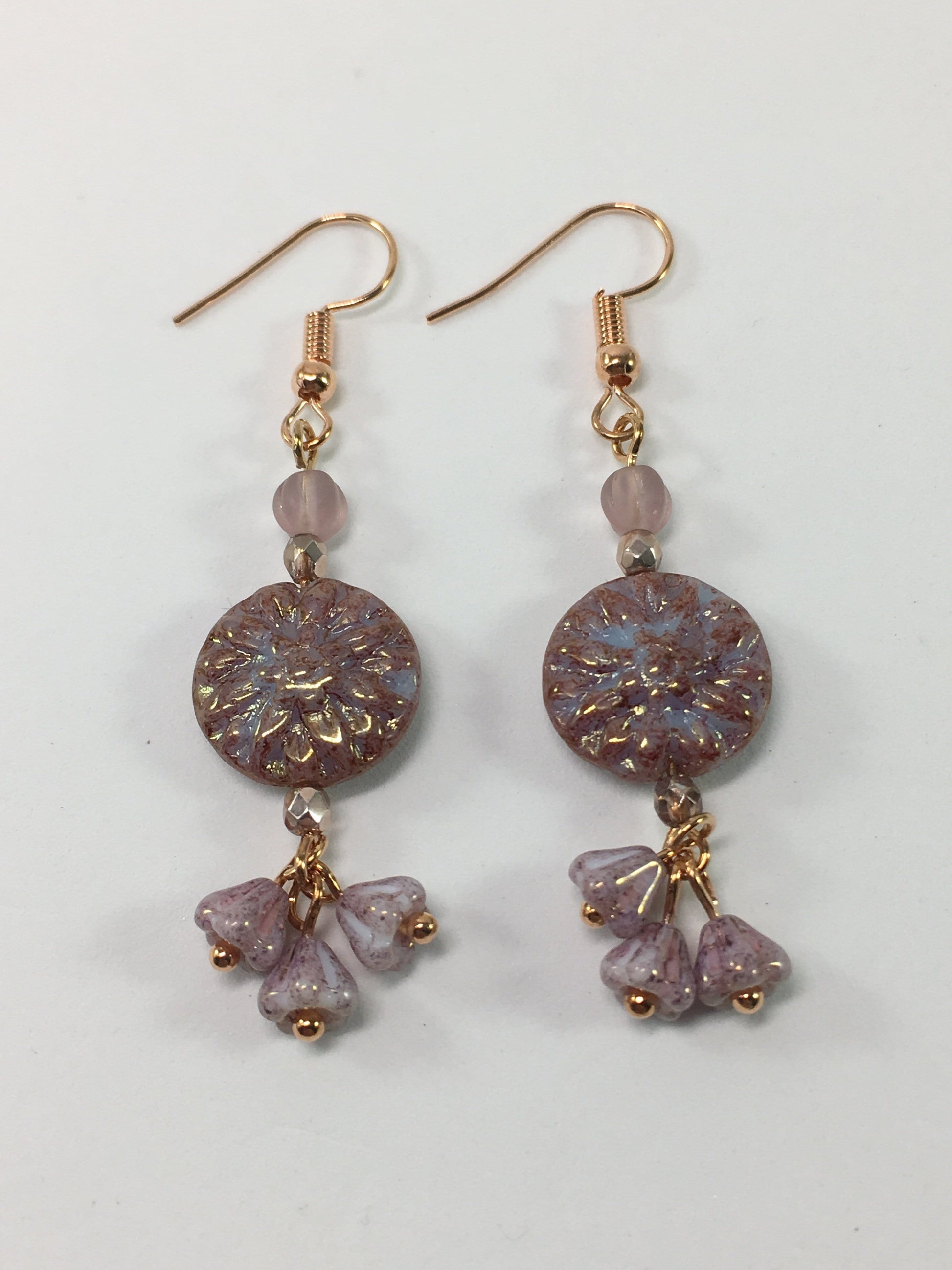 Earrings Blush Flower Earrings Jewelz Galore Czech Glass Flower Earrings | Jewelz Galore | Handmade Jewellery