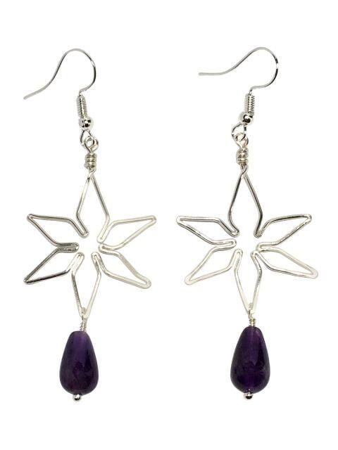 Earrings Amethyst Star Flower Earrings Jewelz Galore Amethyst Gemstone Star Earrings | Jewelz Galore | Handmade Jewellery