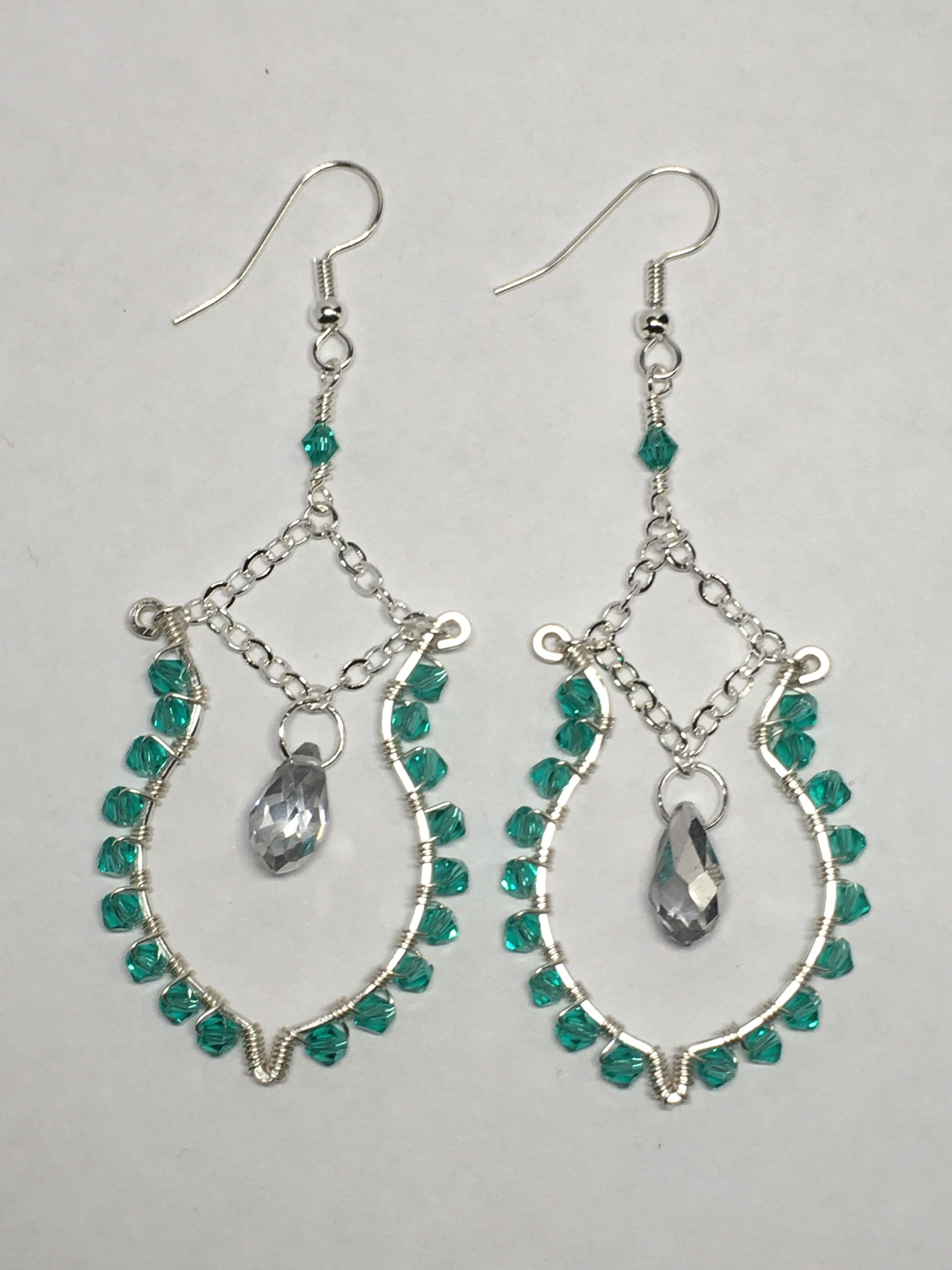 Earrings Green Wire wrapped Crystal Earrings Jewelz Galore Wire wrapped Boho Earrings | Jewelz Galore | Jewellery