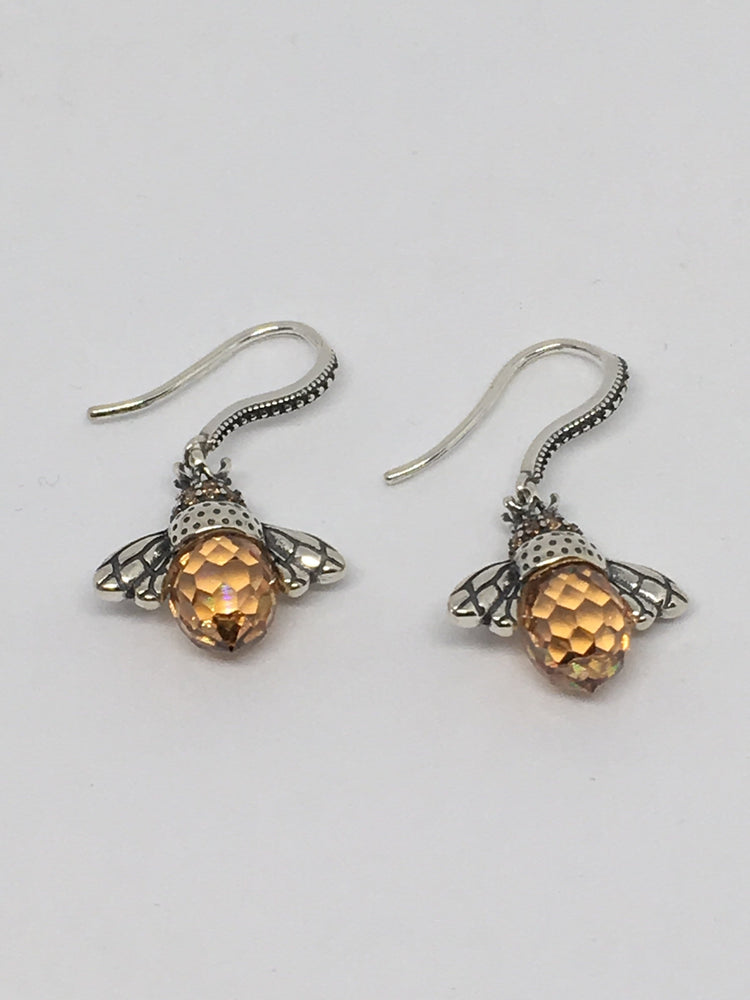 Silver Bumblebee Earrings