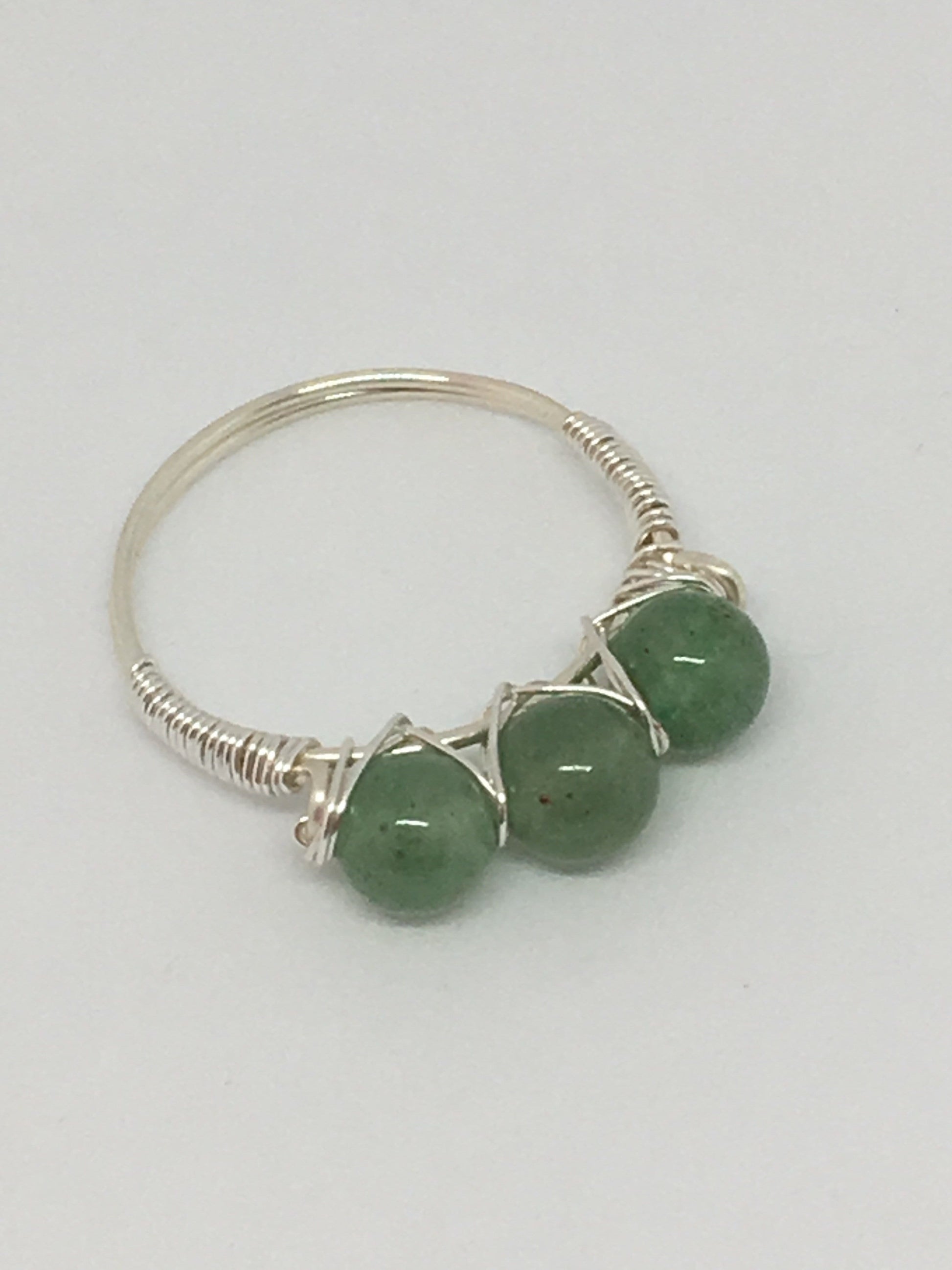 Rings R = 8 3/4 / Green Aventurine Wire Wrapped Gemstone Rings Jewelz Galore Wire Wrapped Gemstone Rings | Jewelz Galore | Jewellery In Cambridge