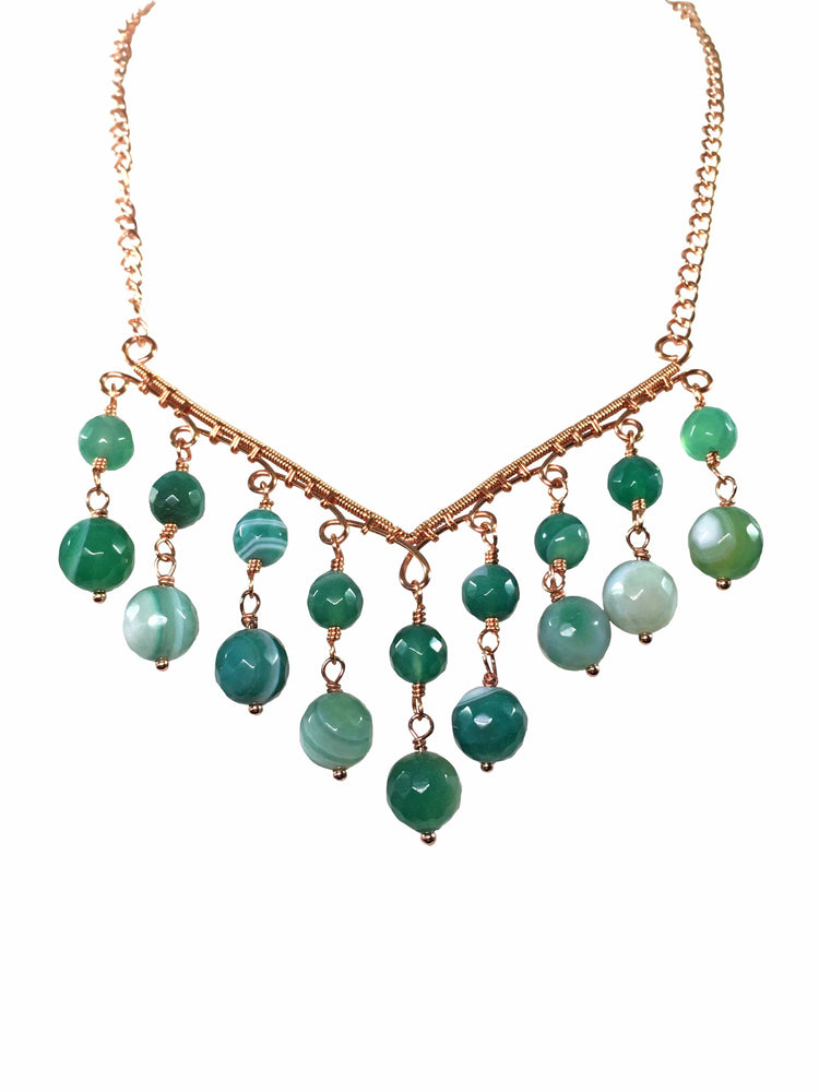 Agate Chandelier Gemstone Necklace