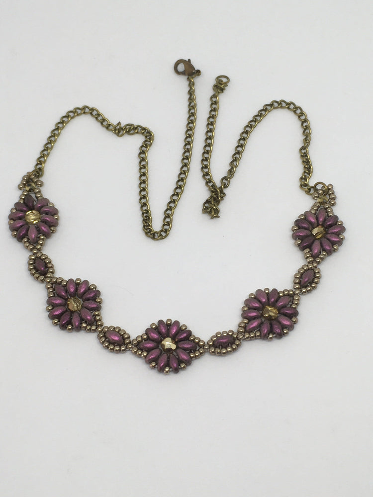 Antique Style Flower Necklace