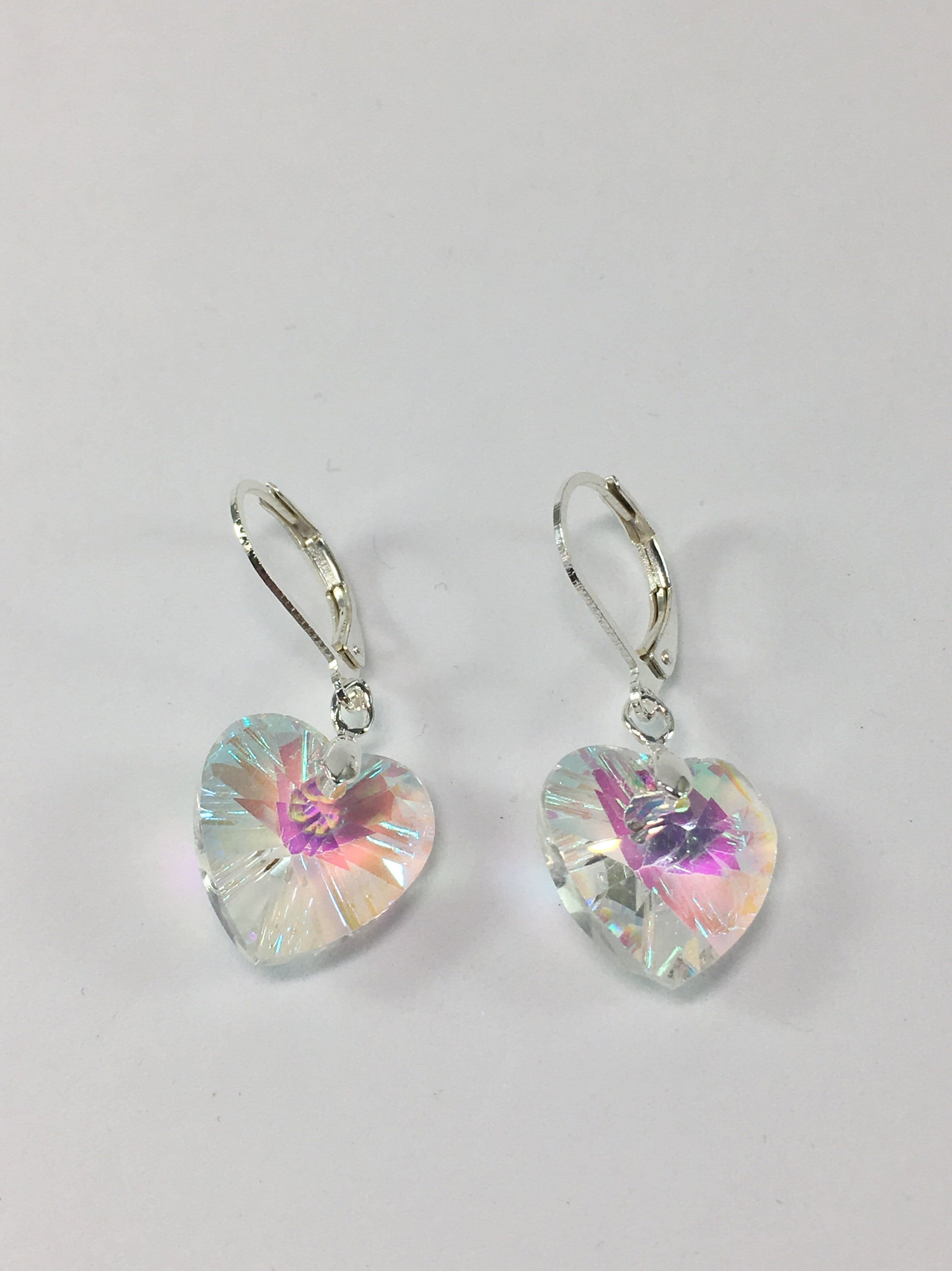 Earrings Aurora Heart Earrings Jewelz Galore Handmade Crystal Heart Leverback  Earrings | Jewelz Galore | Cambridge