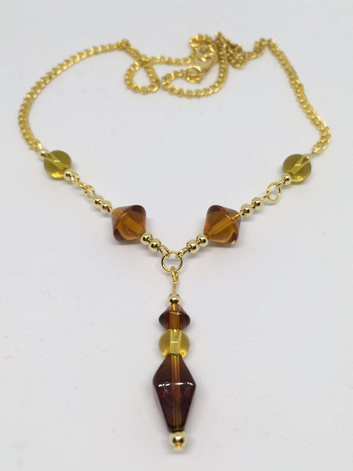 Necklace Glass Amber Beaded Necklace Jewelz Galore Glass Amber Beaded Necklace | Jewelz Galore