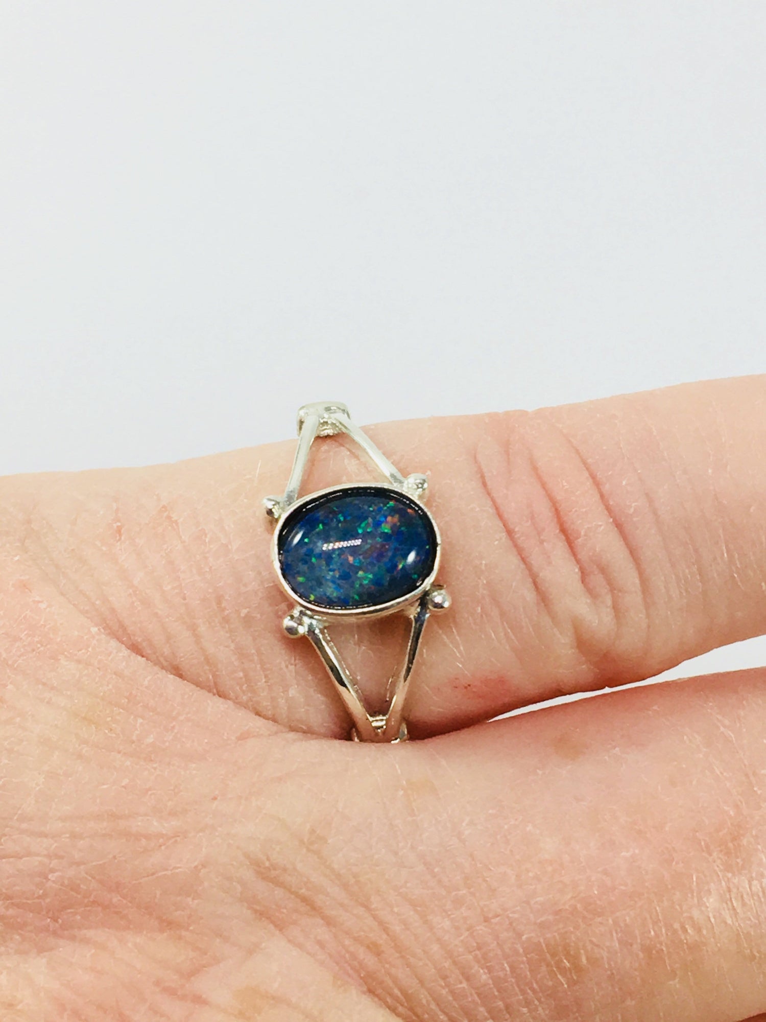 Opal And Sterling Silver Ring