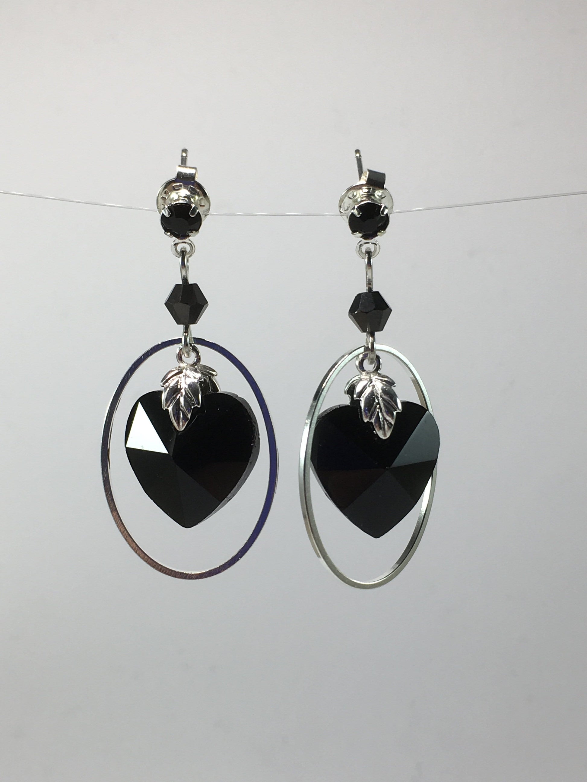 Earrings Black Captured Heart Earrings Jewelz Galore Captured Heart Earrings | Jewelz Galore | Handmade Jewellery Cambridge