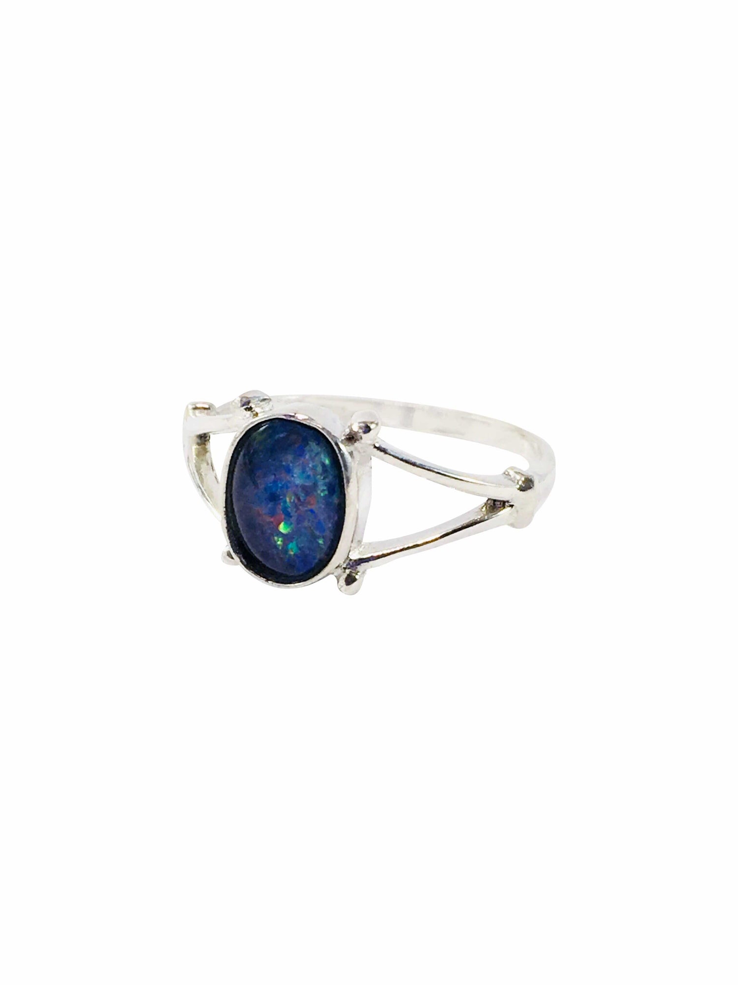 Opal And Sterling Silver Ring