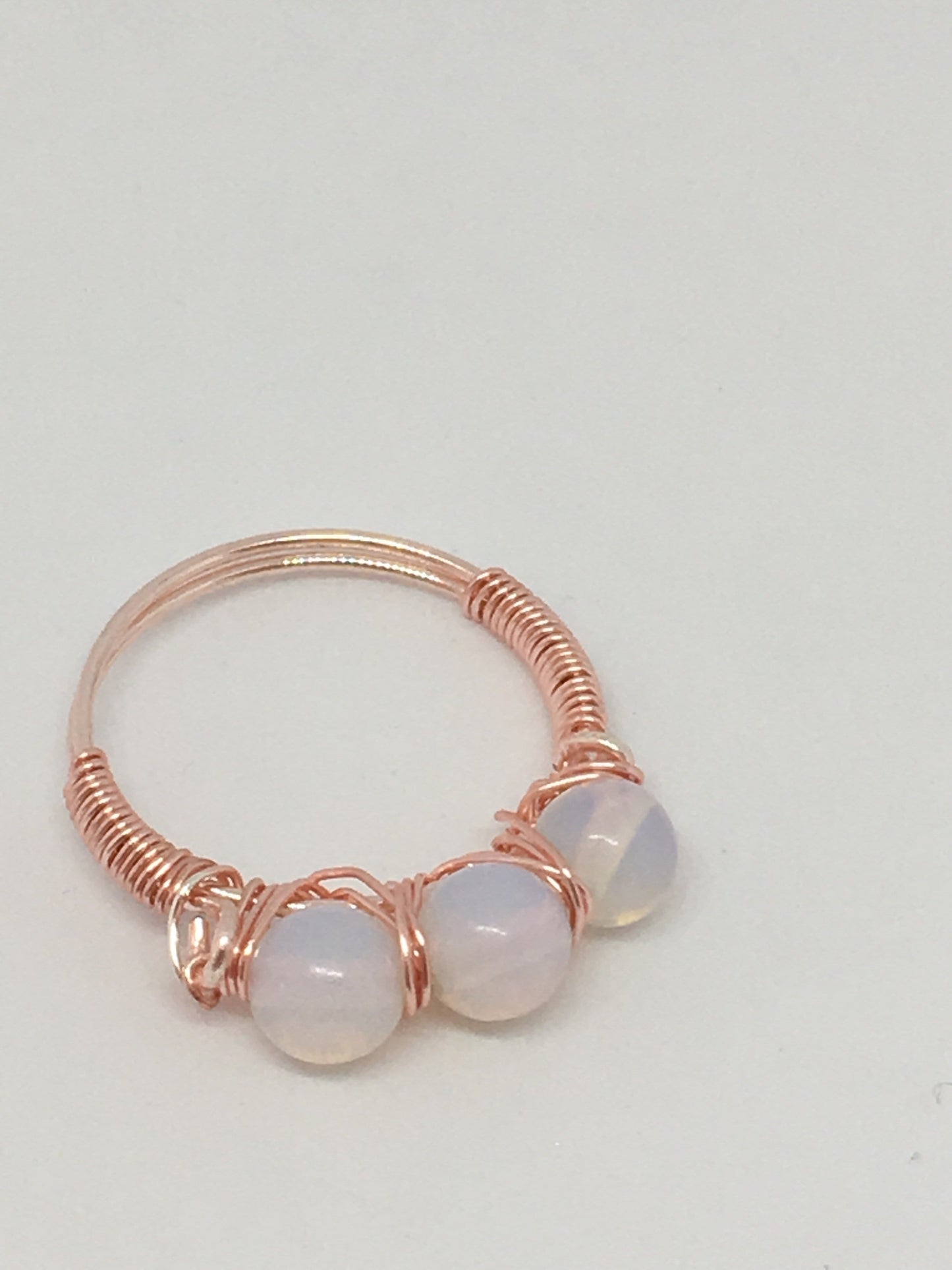 Rings N = 6 3/4 / Moonstone Rose Gold Wire Wrapped Gemstone Rings Jewelz Galore Wire Wrapped Gemstone Rings | Jewelz Galore | Jewellery In Cambridge