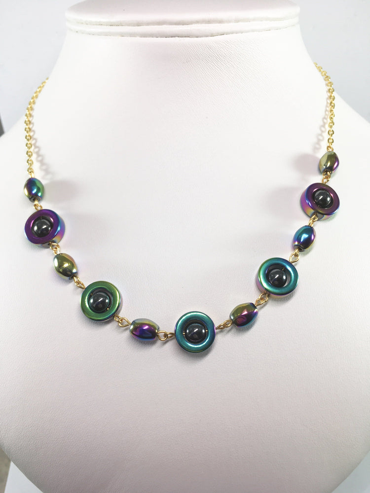 Rainbow Hematite Gemstone Necklace