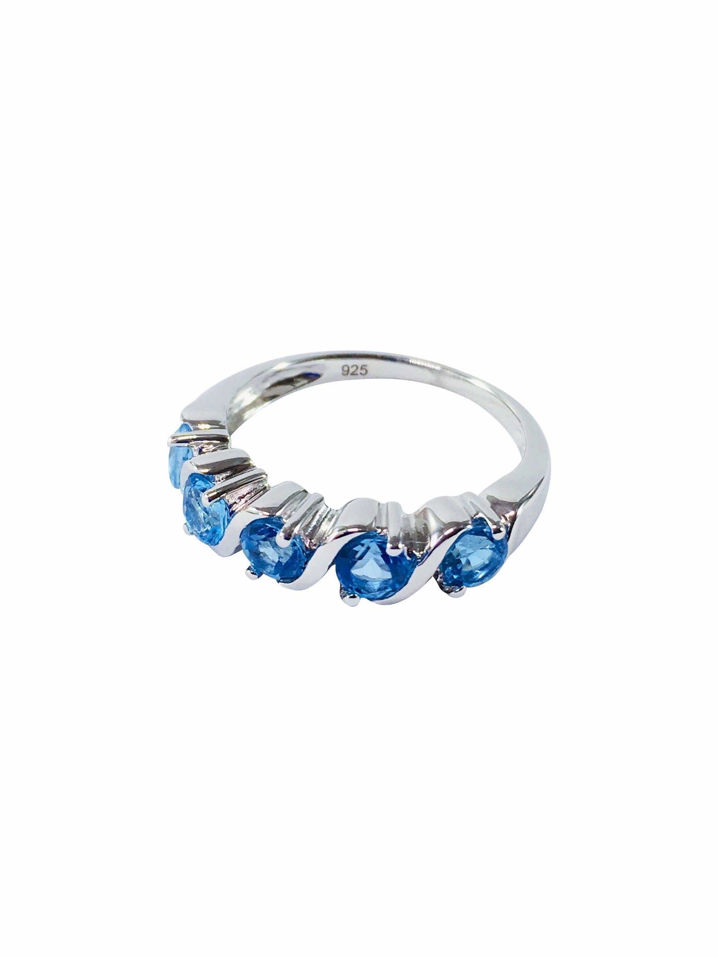 Blue Topaz Gemstone And Sterling Silver Statement Ring