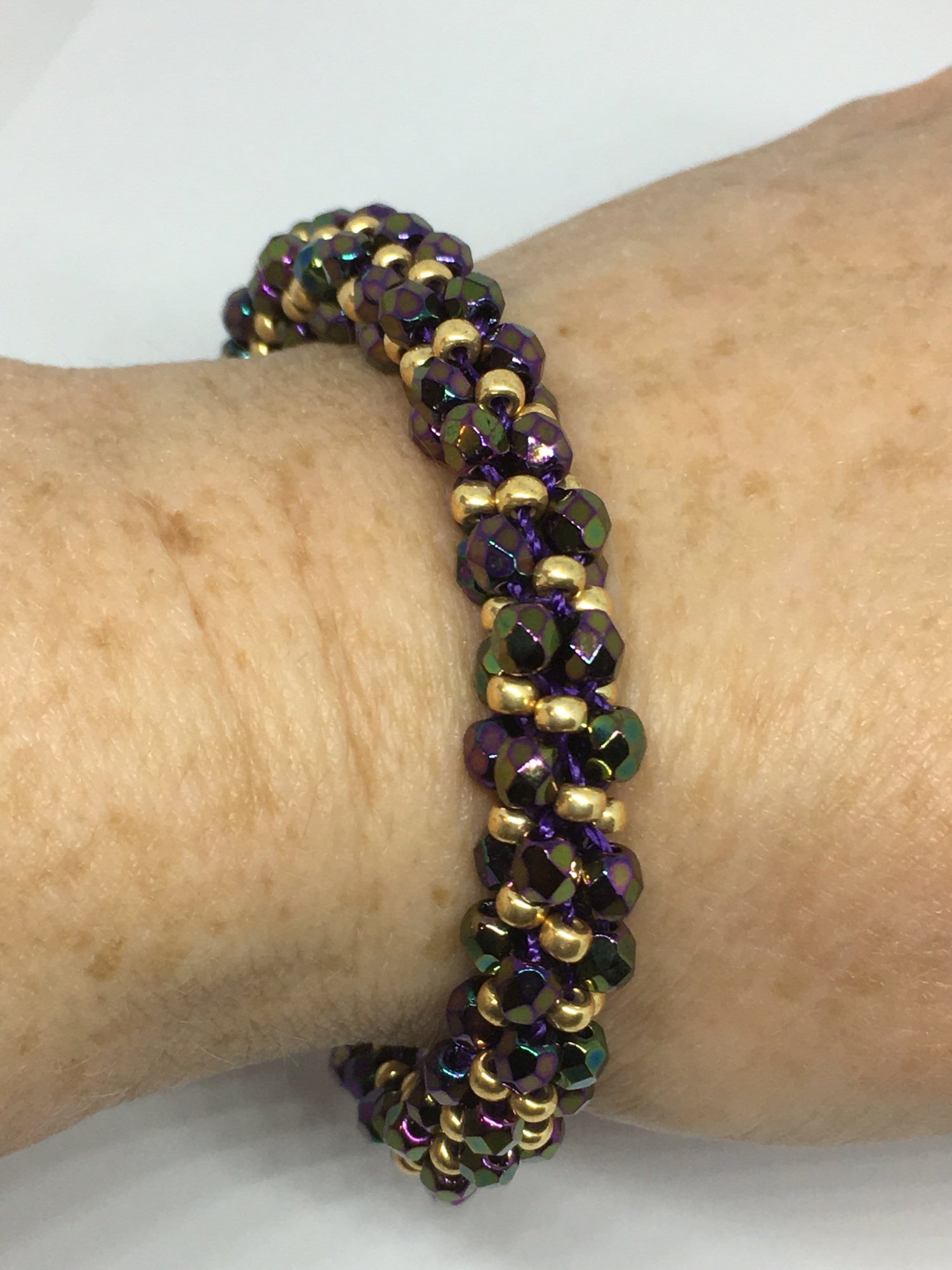 Slim Beaded Kumihimo Bracelet