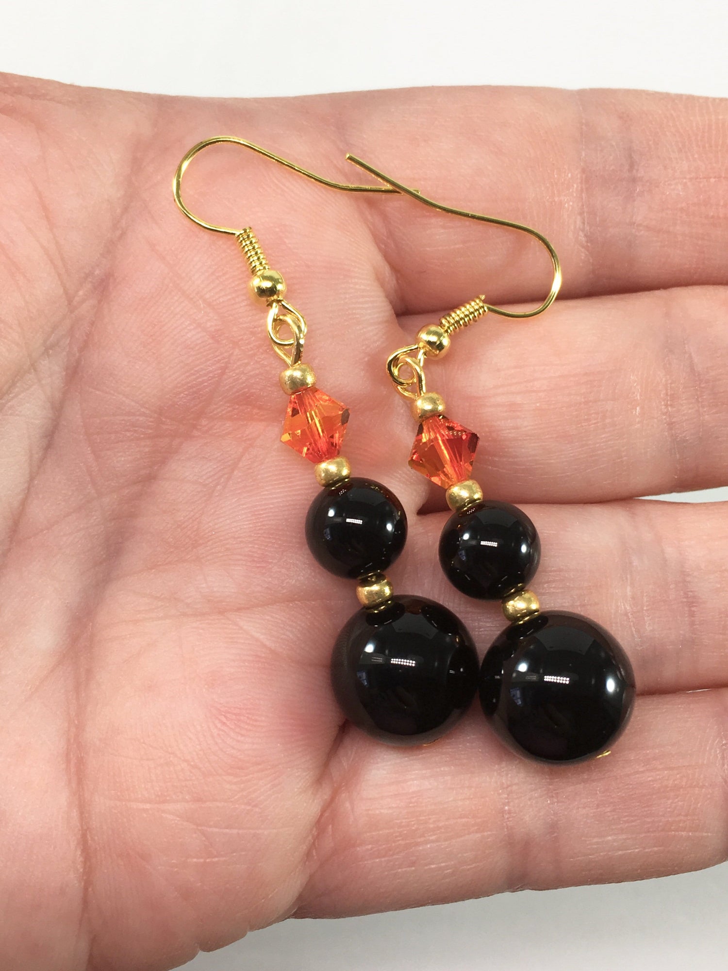 Handmade Black Agate Earrings