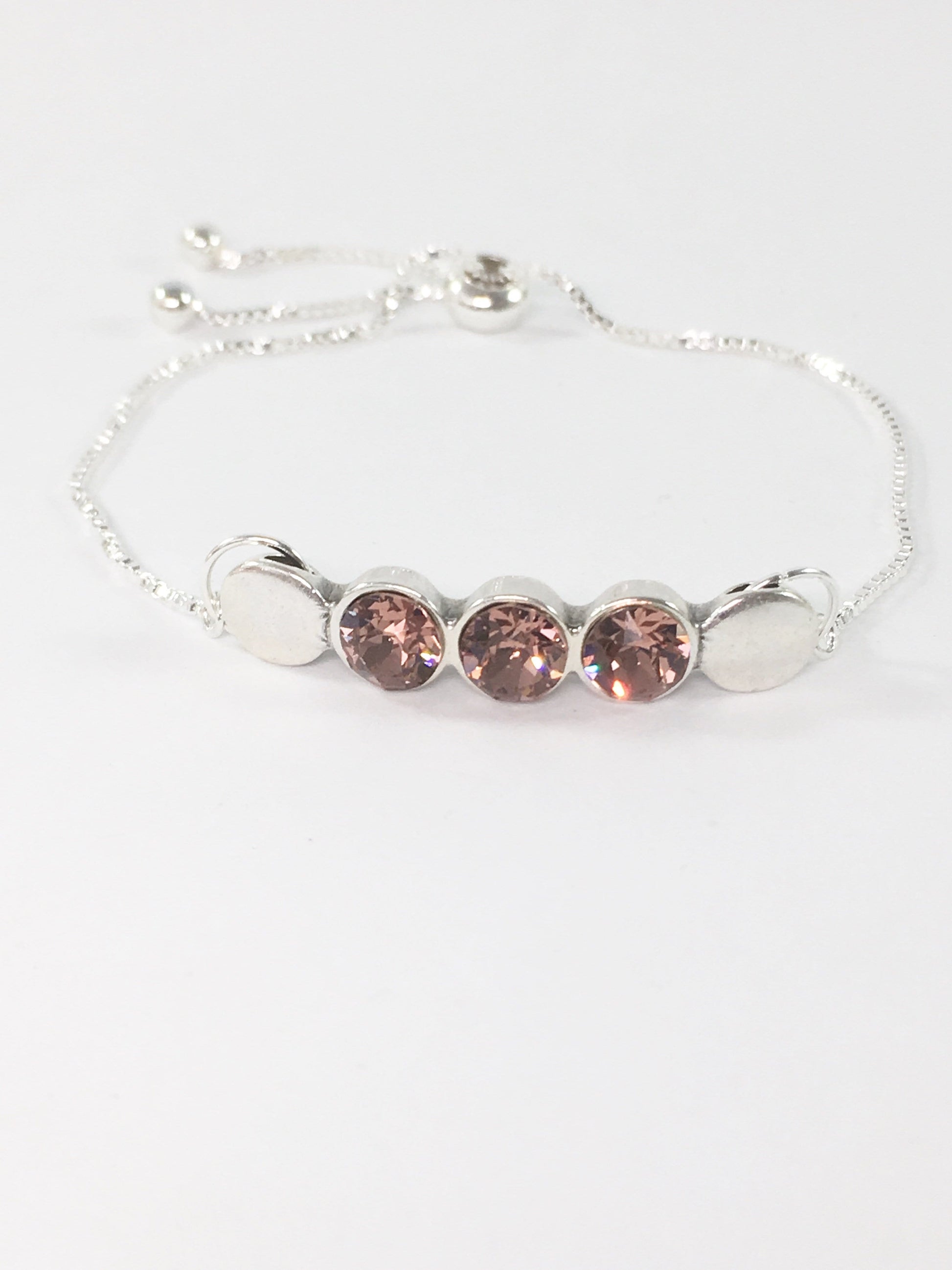 Bracelet Blush Rose Crystal Slider Bracelet Jewelz Galore Crystal Slider Bracelet | Jewelz Galore | Handmade Jewellery Online