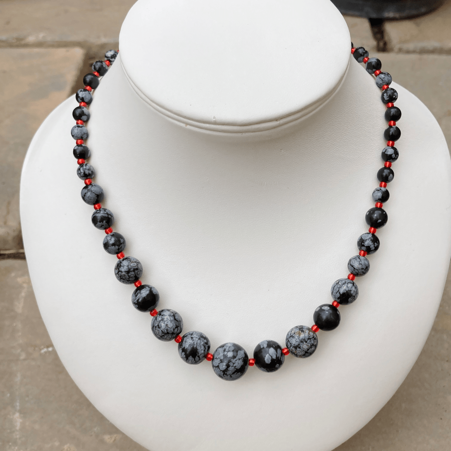 Necklace Snowflake Obsidian Necklace Set Jewelz Galore Snowflake Obsidian Necklace Set | Jewelz Galore | Handmade Jewellery