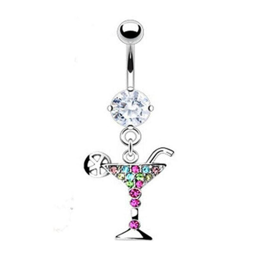 Martini Glass Navel Belly Bar