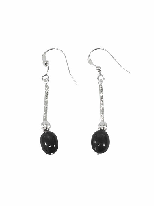 Black Star Diopside Gemstone Earrings