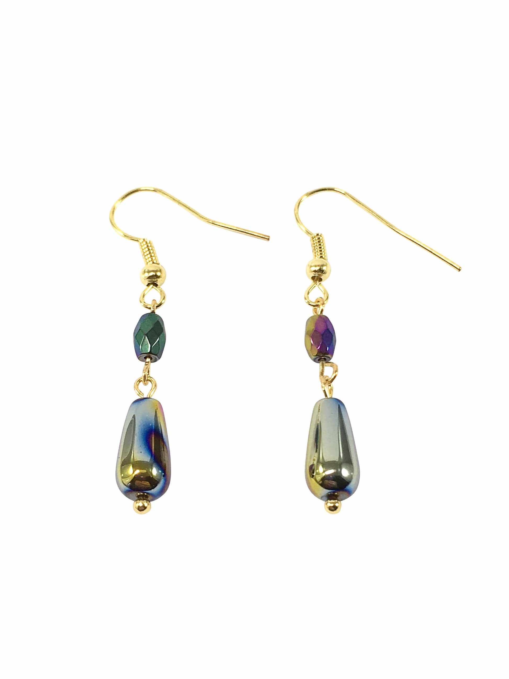 Rainbow Hematite Gemstone Earrings