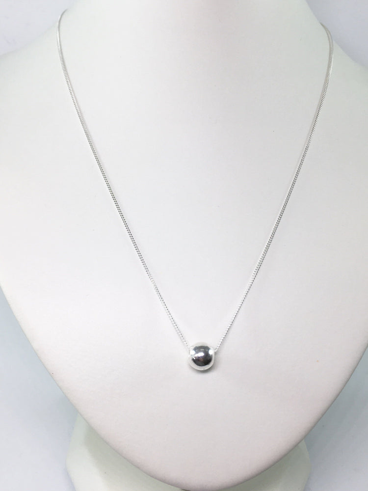 Sterling Silver Ball Charm Necklace