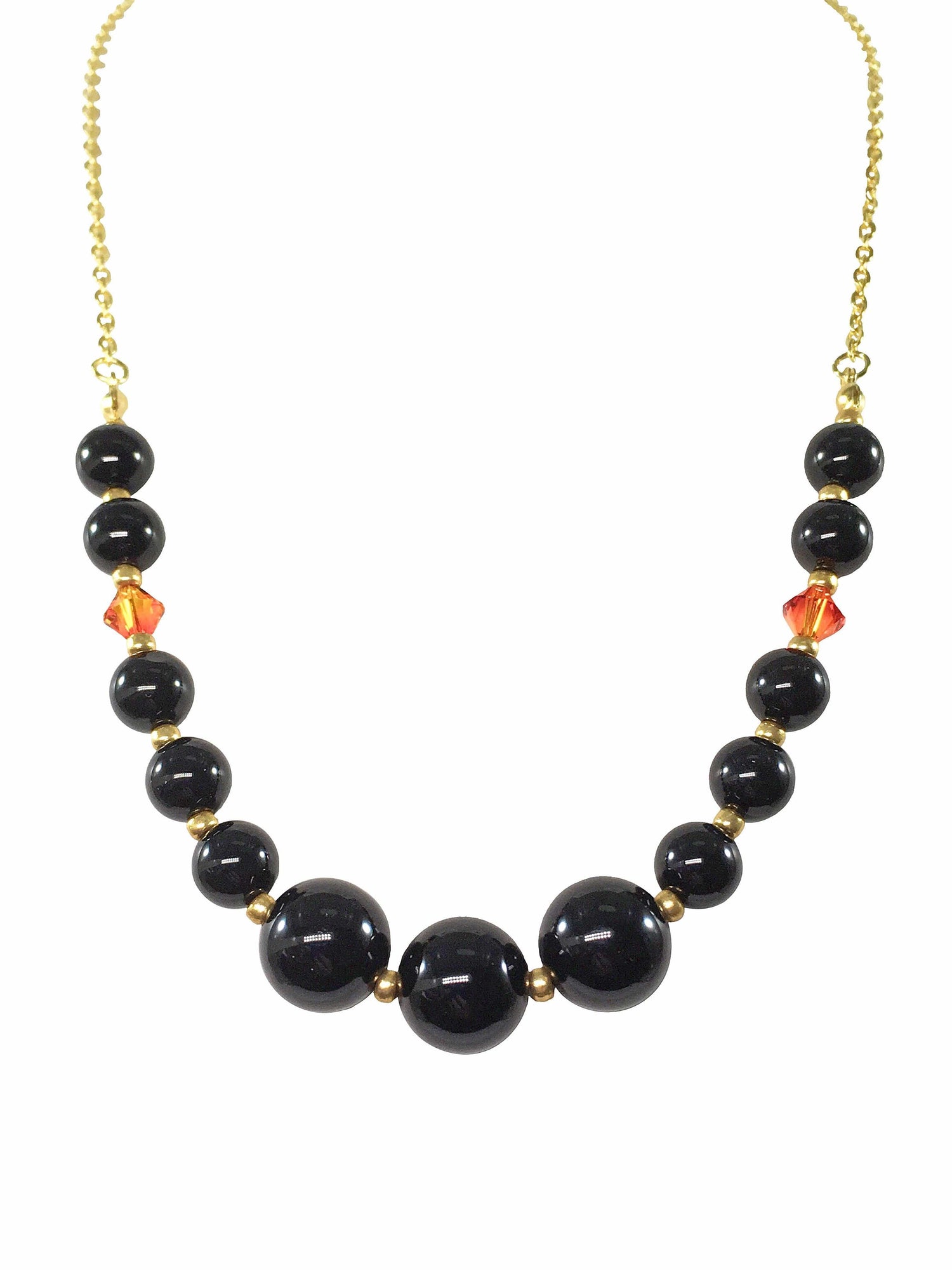 Black Agate And Swarovski Necklace